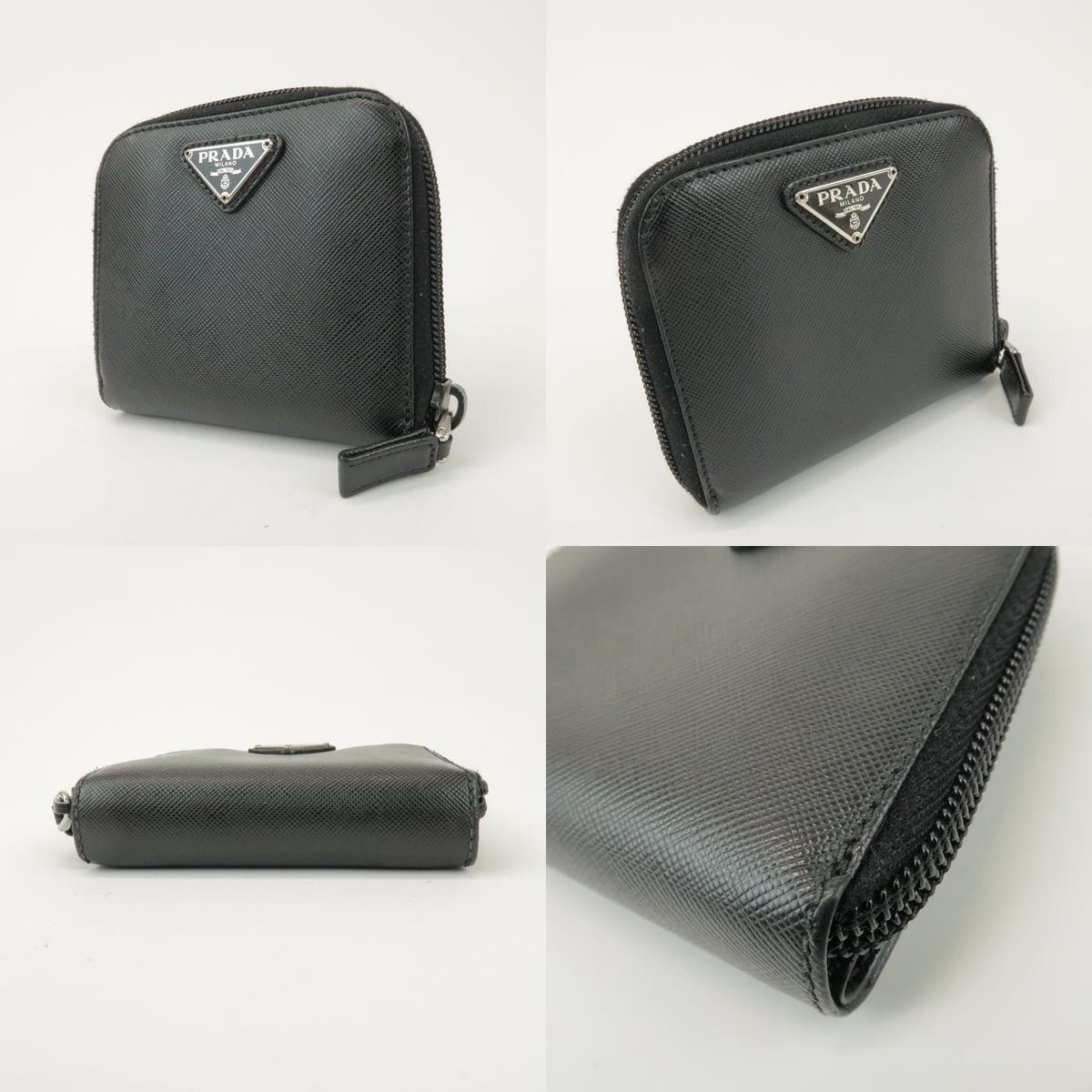 Prada Prada Saffiano Zippy Bi-fold Wallet Black Size ONE SIZE - 3 Thumbnail