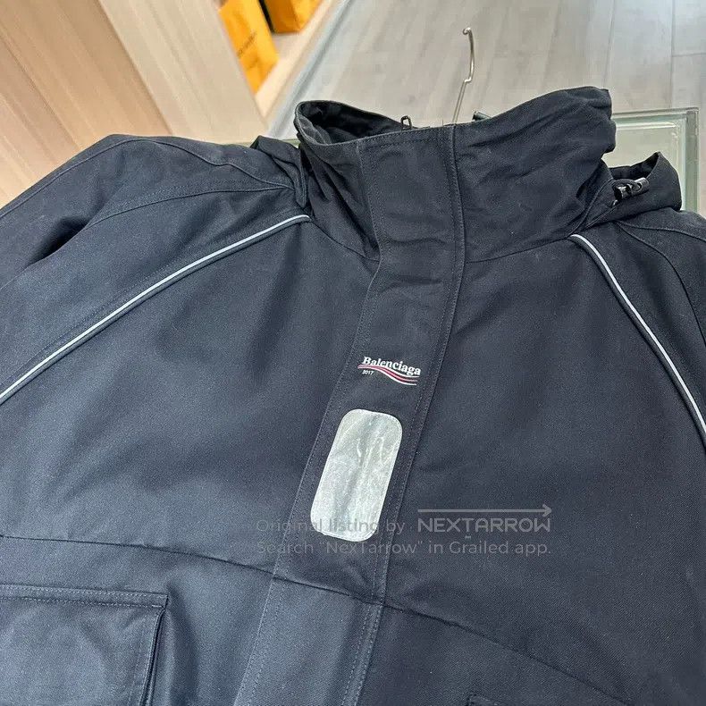 Balenciaga Balenciaga Solid Color Zip-Up Parka Jacket, Men's, Black Size US M / EU 48-50 / 2 - 3 Thumbnail