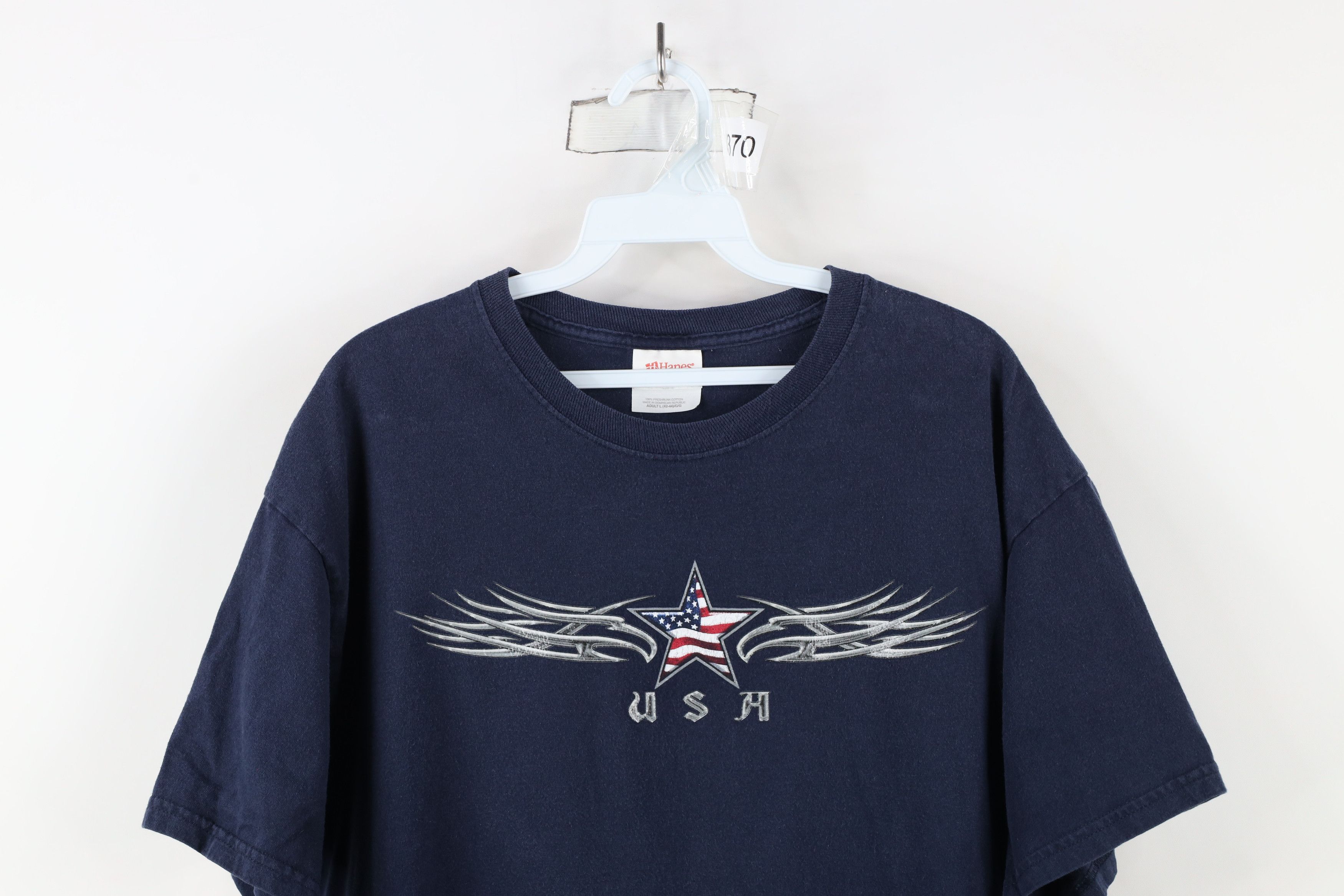 Vintage Vintage Y2K Streetwear Flag Eagle Tribal T-Shirt Navy Blue Size US L / EU 52-54 / 3 - 2 Thumbnail