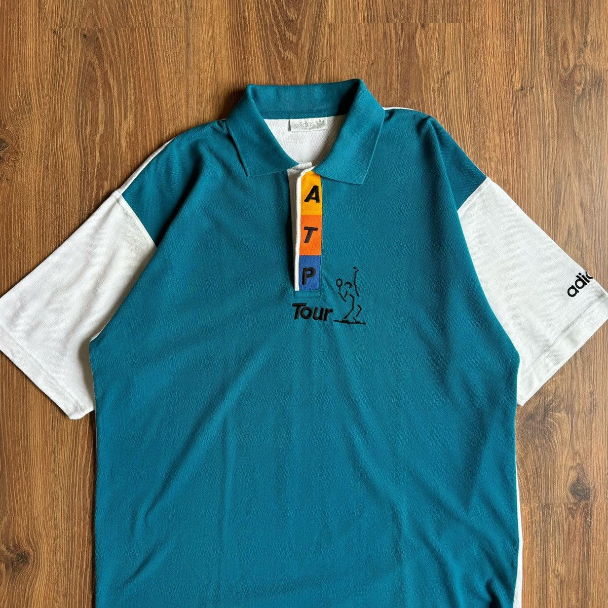 Adidas ADIDAS ATP TOUR Polo Shirt VTG 90s Short Sleeve Button Up Size US L / EU 52-54 / 3 - 2 Thumbnail