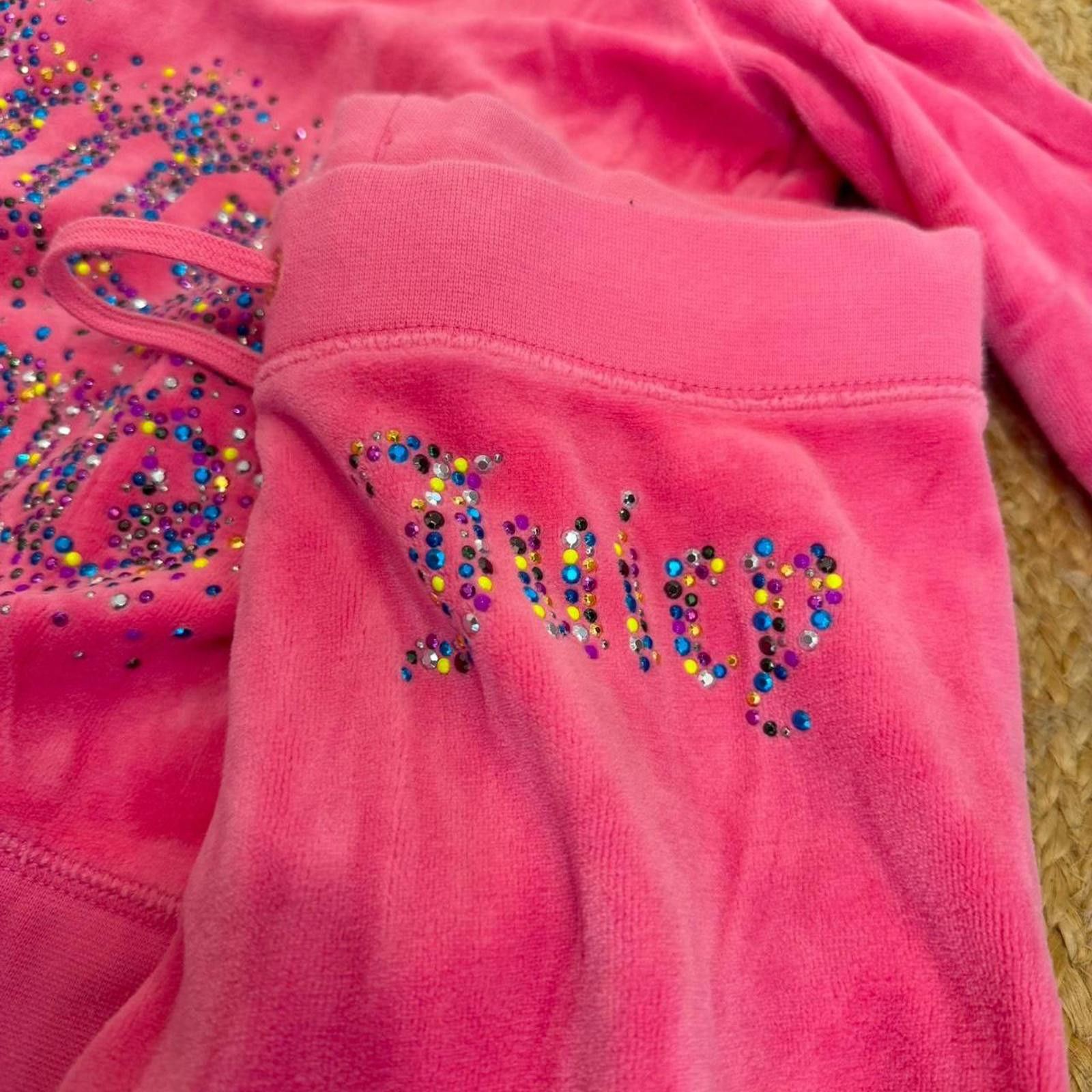 Juicy Couture Jeans Vintage Juicy Couture pink rhinestone velour tracksuit set Size XS / US 0-2 / IT 36-38 - 6 Thumbnail