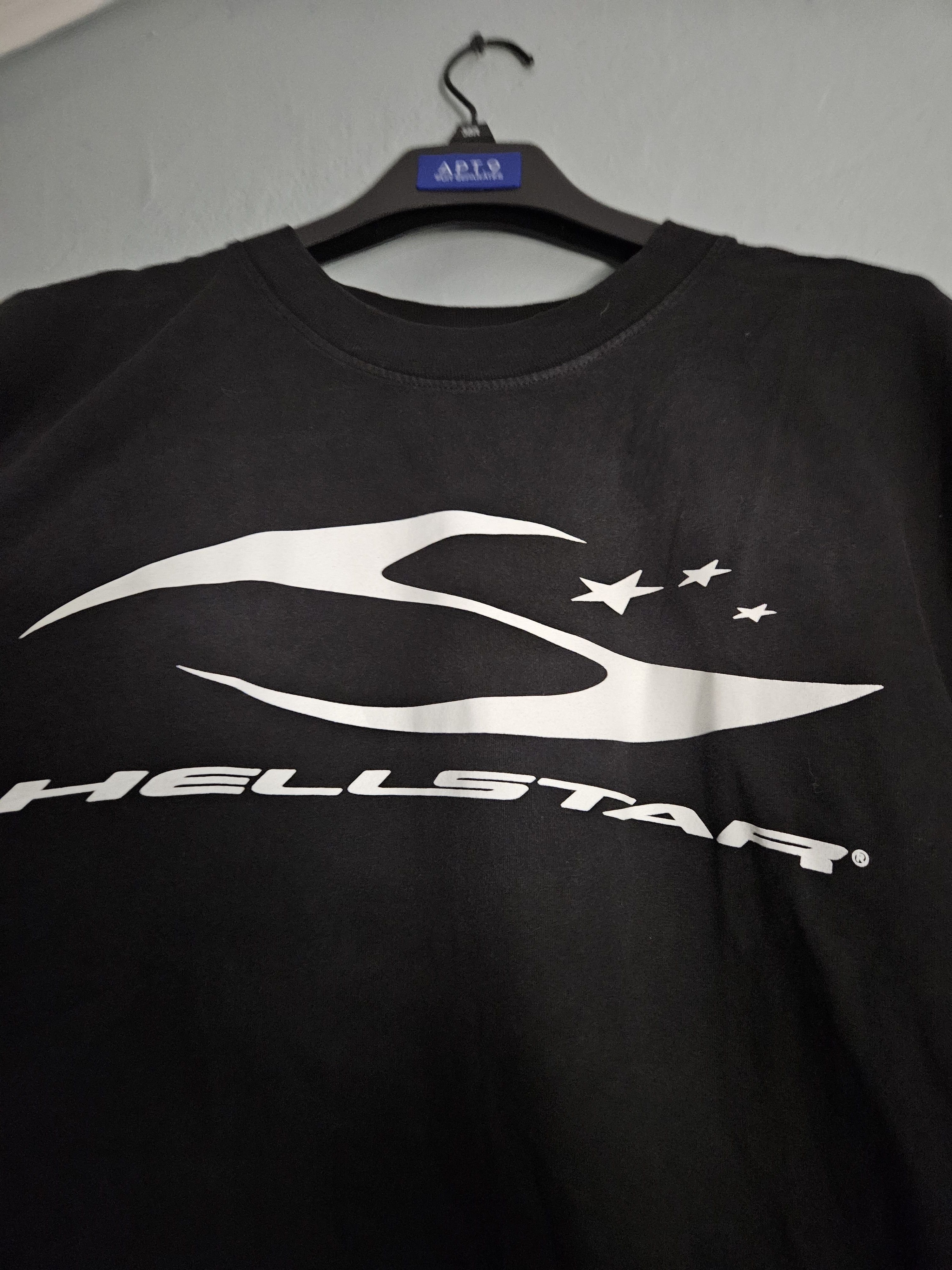HELLSTAR Glow In The Dark Cursive Logo Oversized Black T Shirt Size US L / EU 52-54 / 3 - 2 Thumbnail
