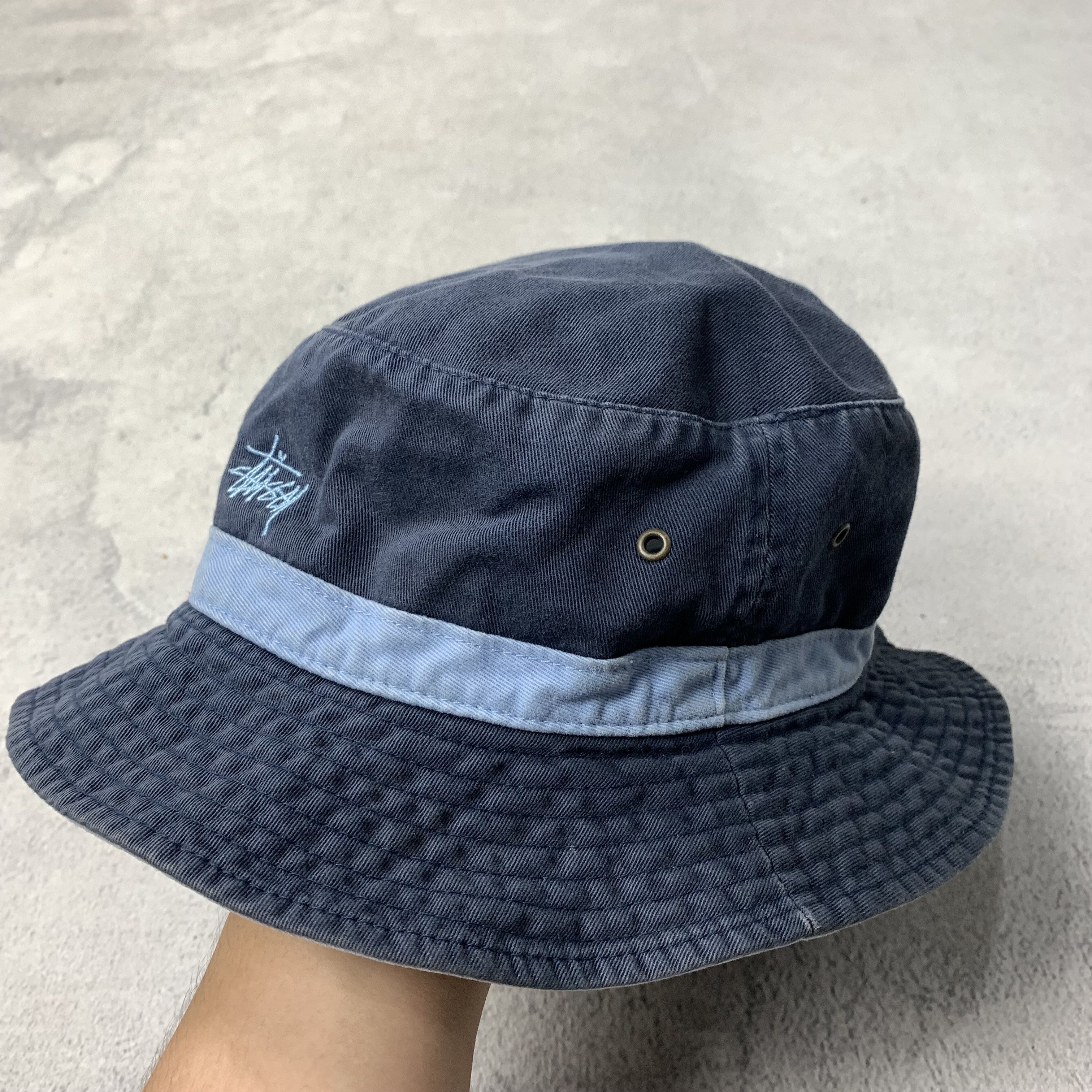 帽子 90s old vtg stussy fade bucket hat XL 🔶️VINTAGE STUSSY LOGO BUCKET HAT SKATER HIP HOP RAP