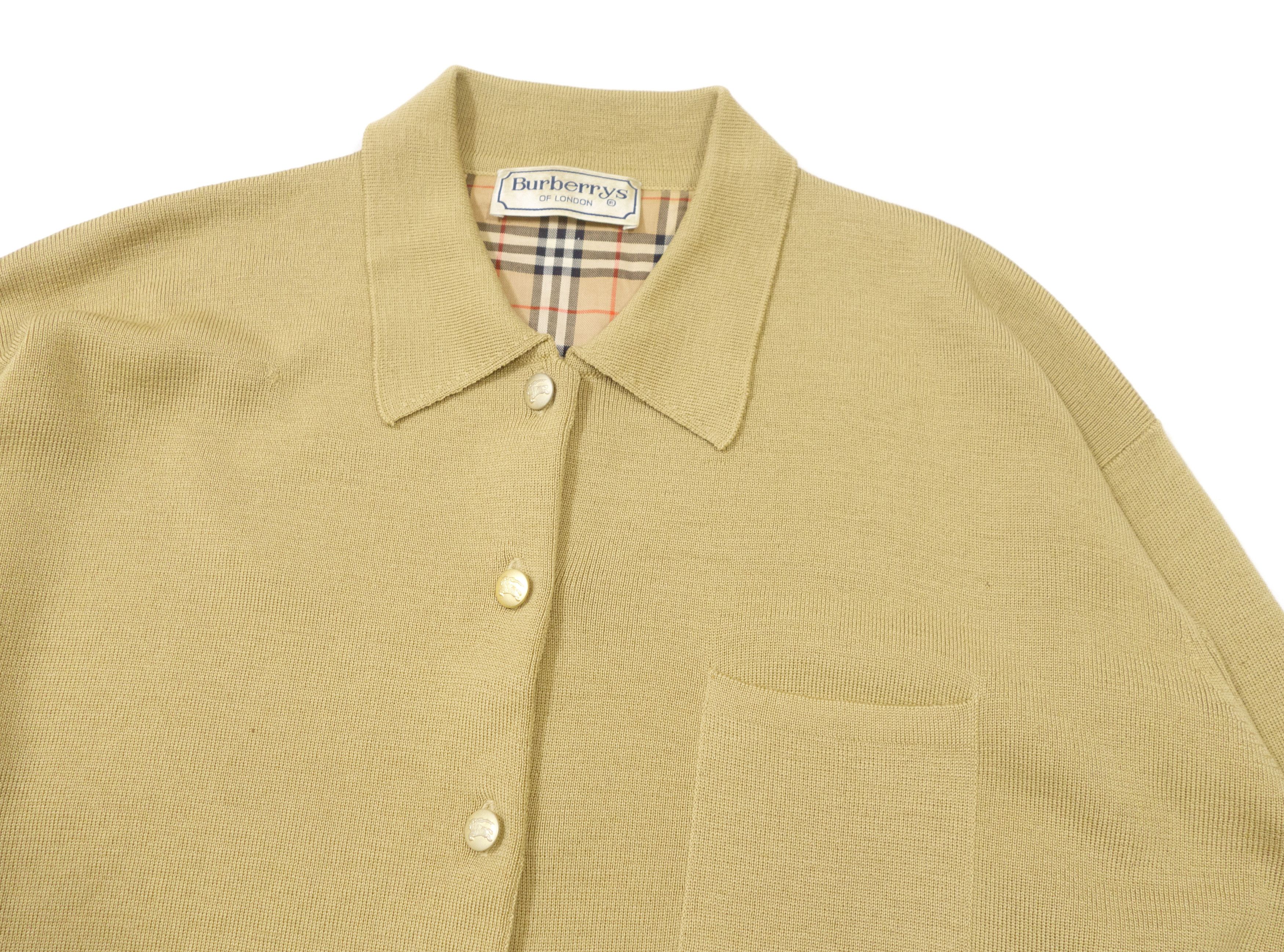 Burberry 90s Burberrys Wool Button-Up Cardigan Nova Check Vintage Size L / US 10 / IT 46 - 3 Thumbnail
