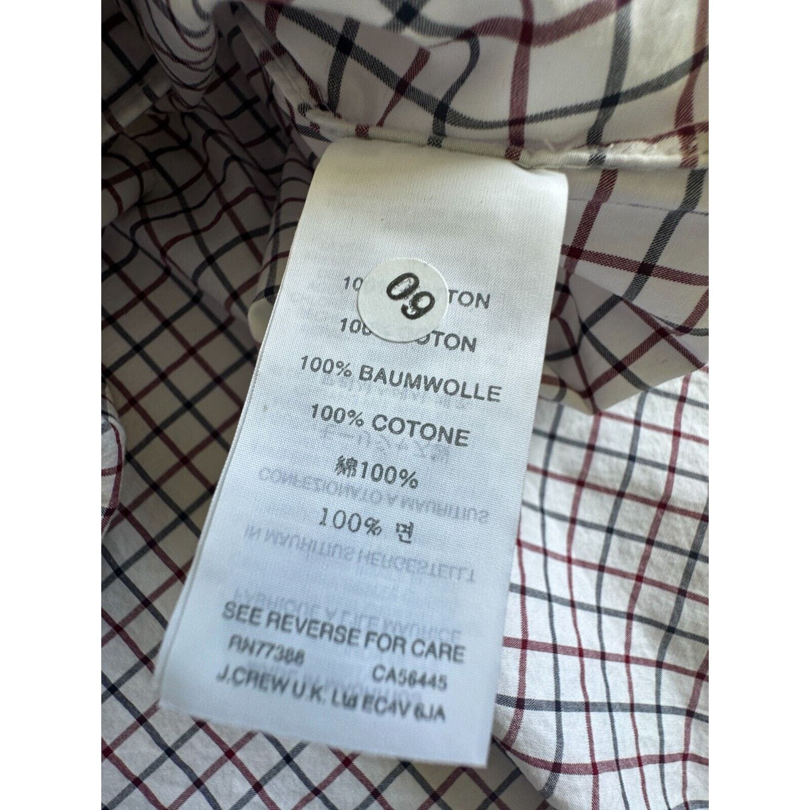 J.Crew New ! J. Crew Slim Cotton Plaid button shirt Men size M Size US M / EU 48-50 / 2 - 5 Thumbnail