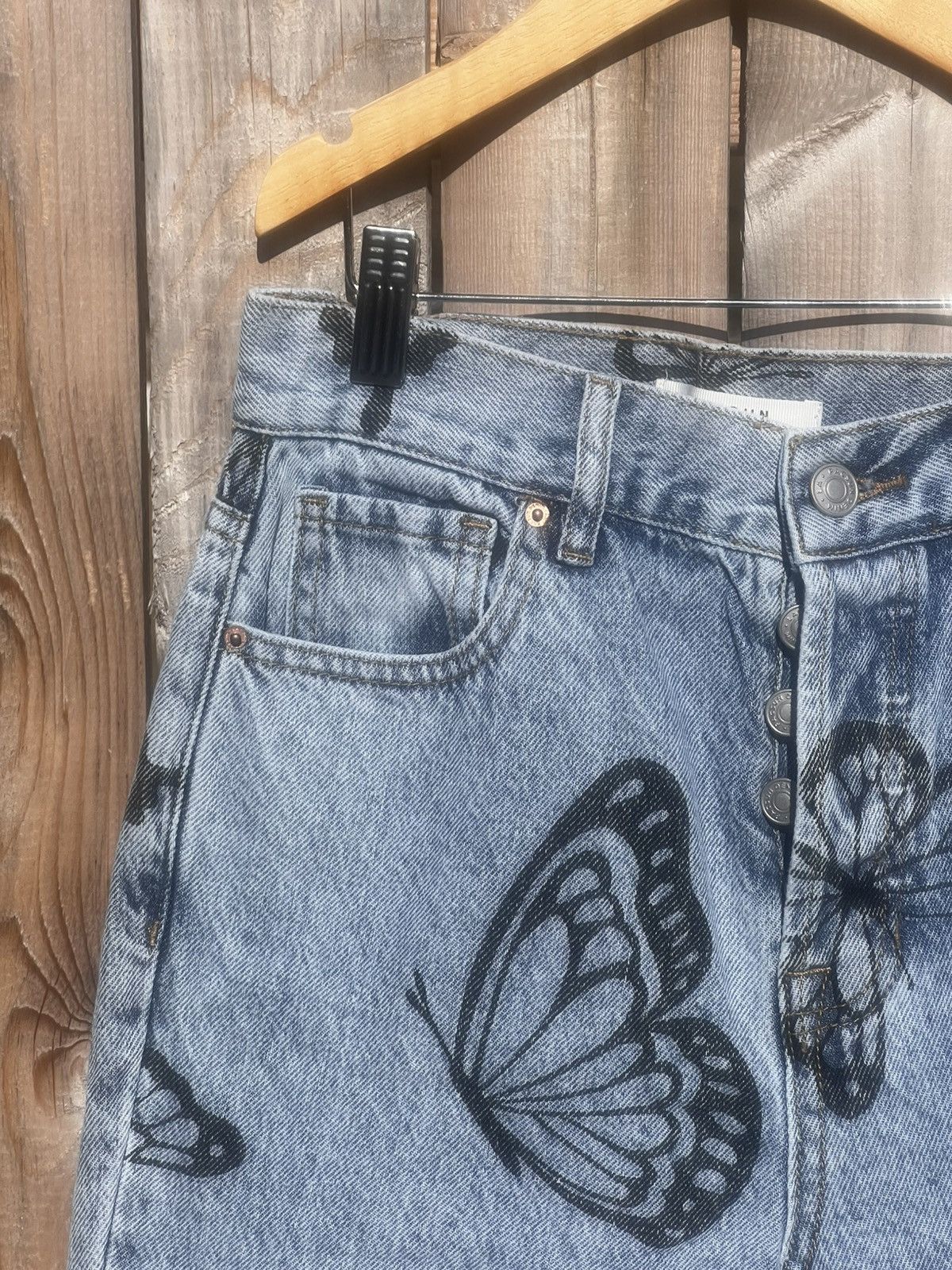 Pacsun PacSun Eco Butterfly High Waisted Straight Leg Jeans Size 25" / US 0 / IT 36 - 9 Thumbnail