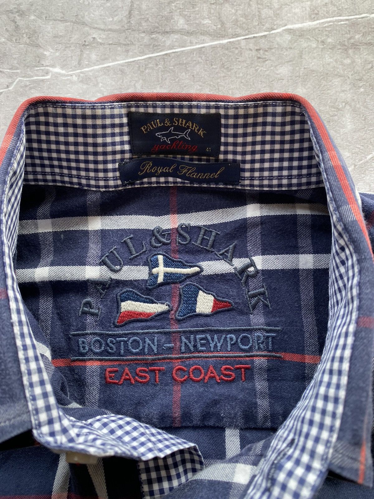 Paul & Shark Paul & Shark Yachting Royal Flannel Boston Shirt Button Up Size US L / EU 52-54 / 3 - 13 Thumbnail