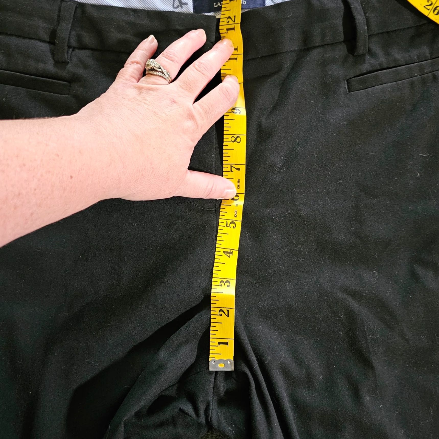 Lands' End Lands End Womens Pants 18 Black Mid Rise Trouser Leg Classic Career Minimalist Size 40" / US 18 - 6 Thumbnail