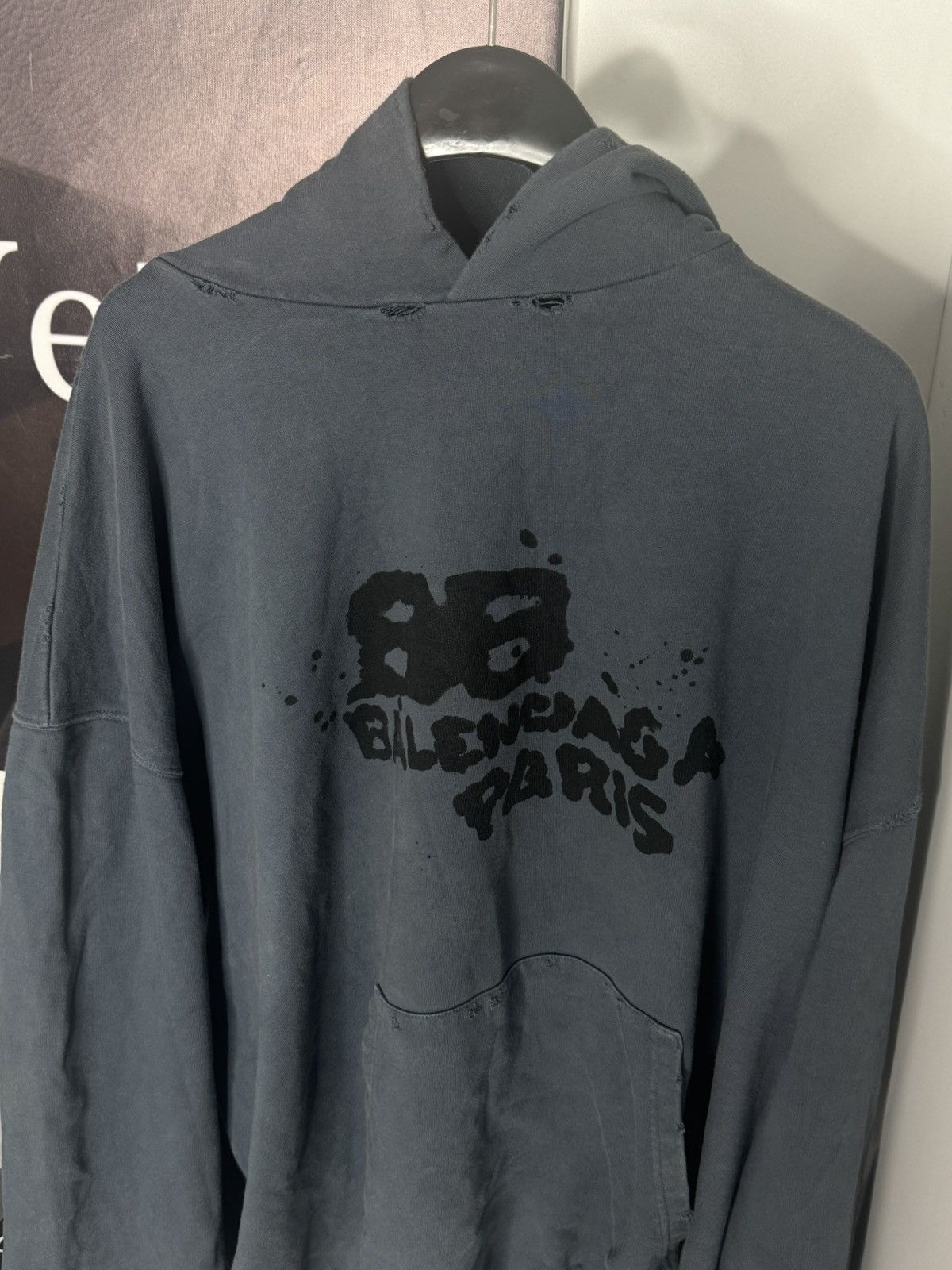 Balenciaga ✅Balenciaga Hand Drawn Blue Distressed Hoodie M Size US M / EU 48-50 / 2 - 2 Thumbnail