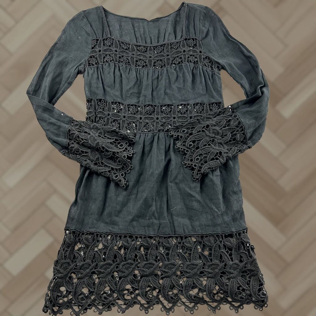 Free People Free People Dress Women Knee Length A-Line Long Sleeve Gray XS Dress Women's XS Gray Size XS / US 0-2 / IT 36-38 - 1 Thumbnail