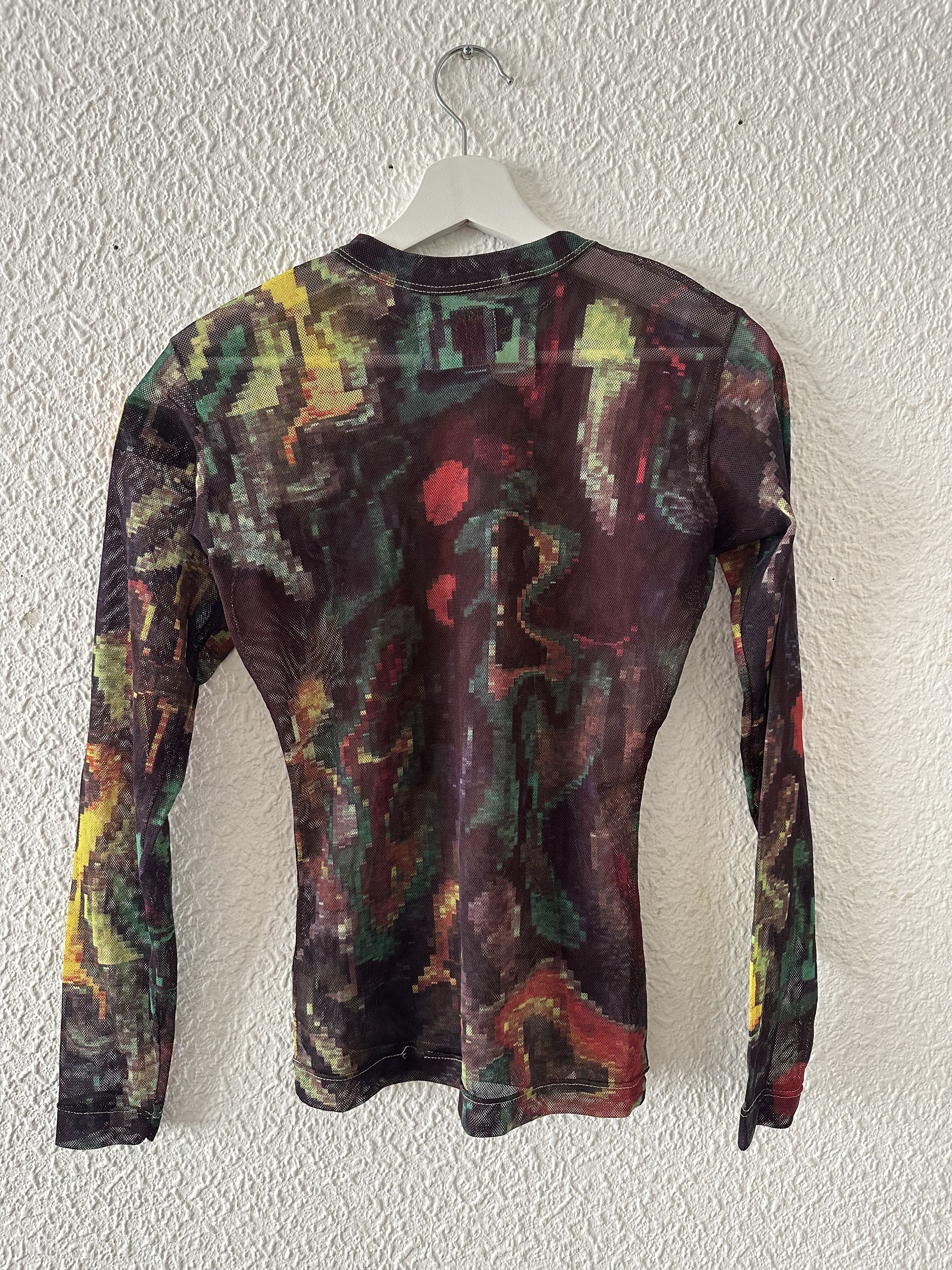 Walter Van Beirendonck 🖥️ W&LT Sheer Pixel Print Longsleeve — Archive Size US M / EU 48-50 / 2 - 2 Thumbnail