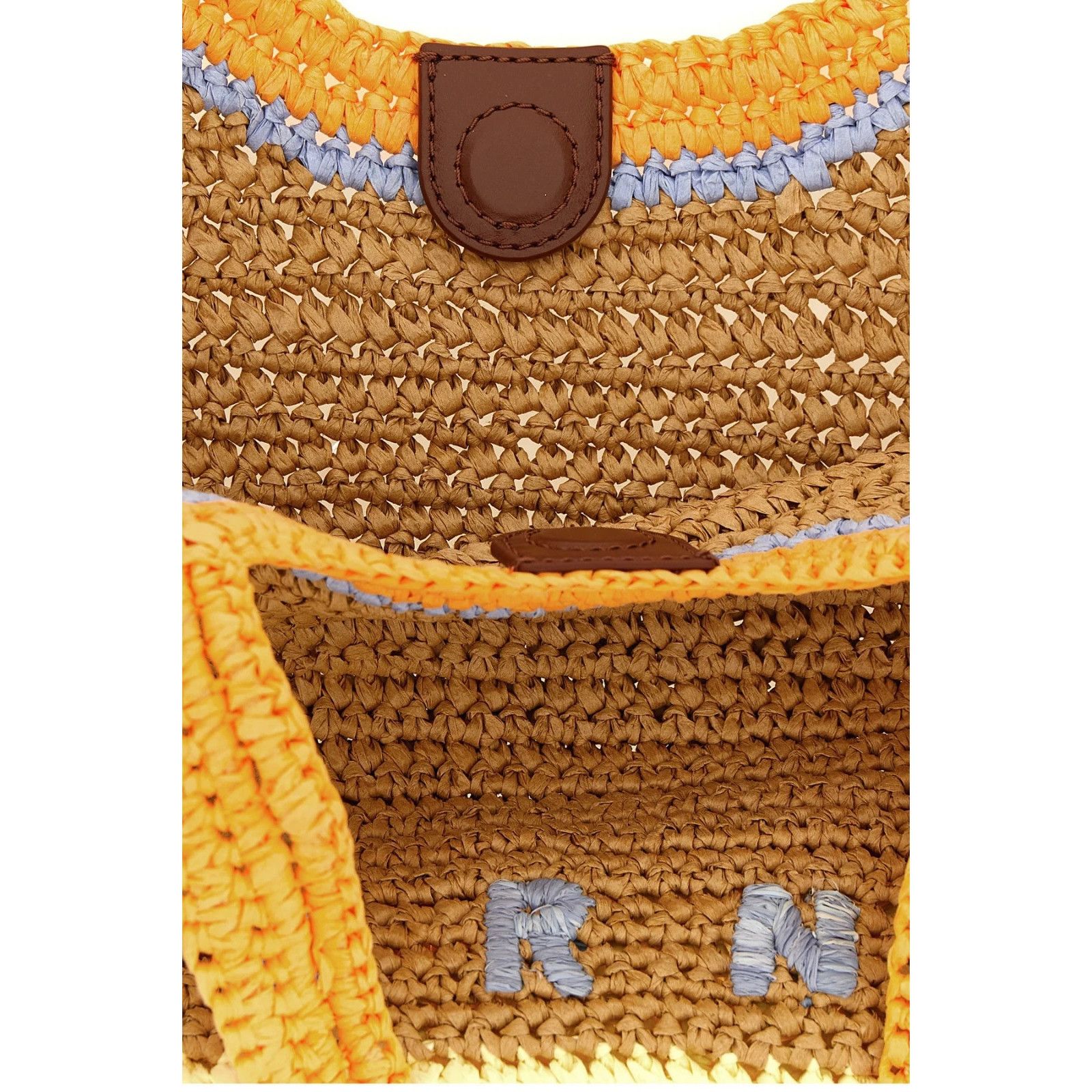 Marni MARNI Small Seaside Beige Woven Raffia Paper Shopper Shoulde Size ONE SIZE - 4 Thumbnail