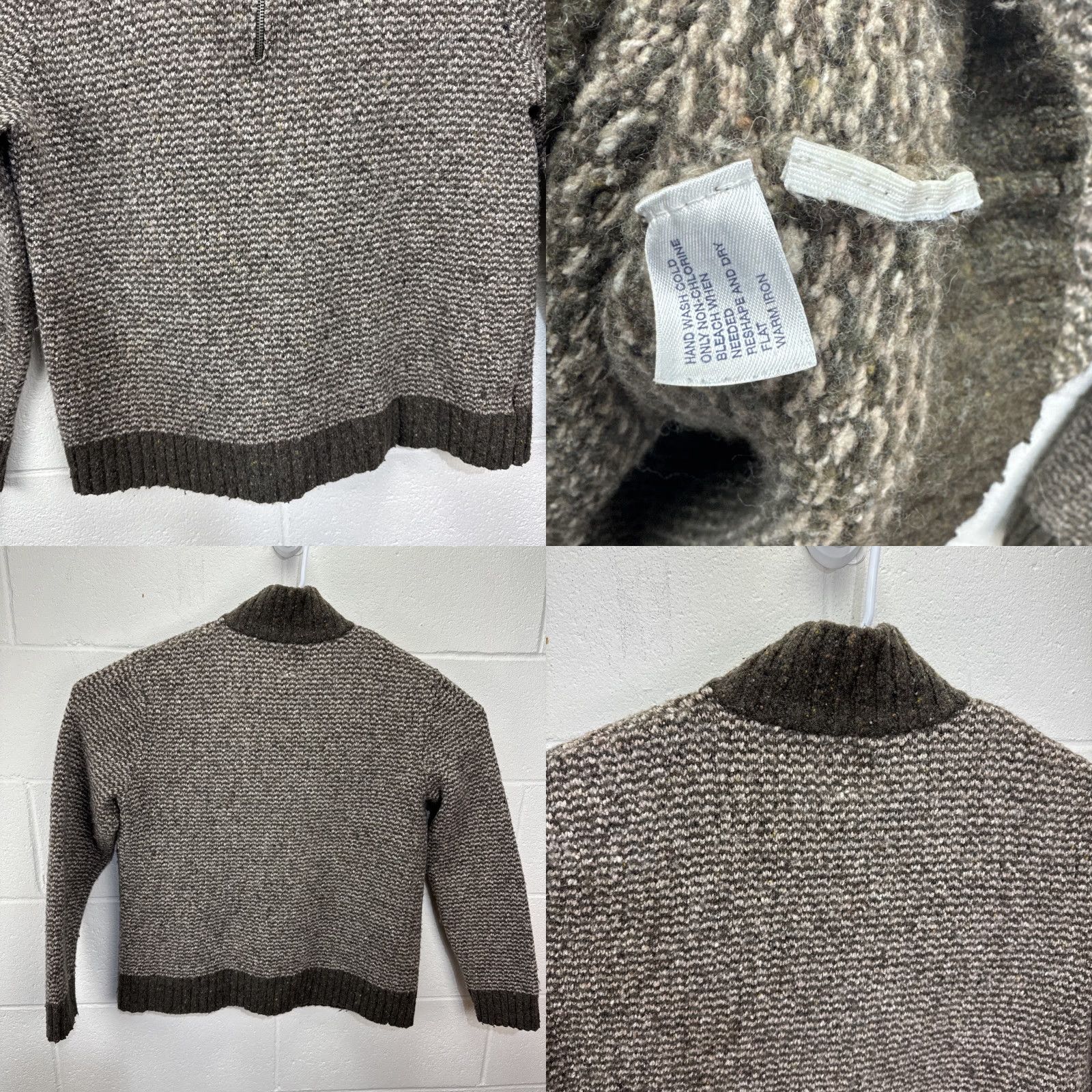 Gap VINTAGE Gap Sweater Men's Medium Brown Knit Wool Blend Quarter Zip Y2K Mens Size US M / EU 48-50 / 2 - 8 Thumbnail