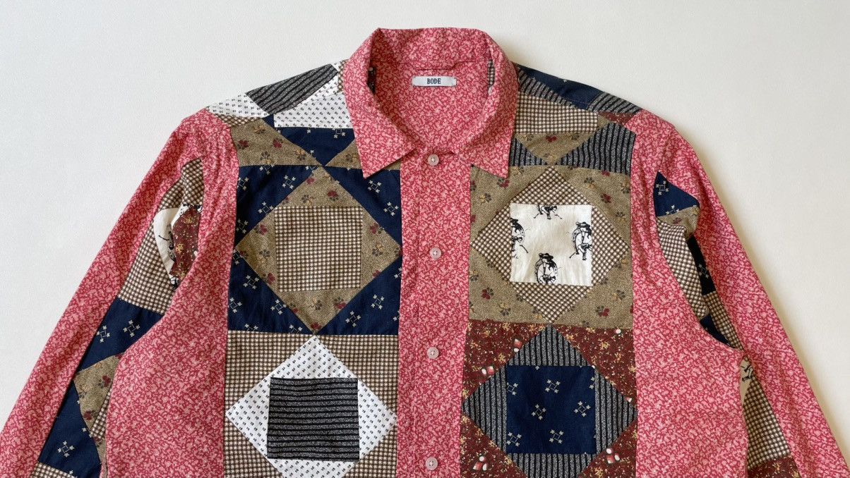 Bode Patch Work Quilt Patterned Boxy Shirt Size US L / EU 52-54 / 3 - 3 Thumbnail