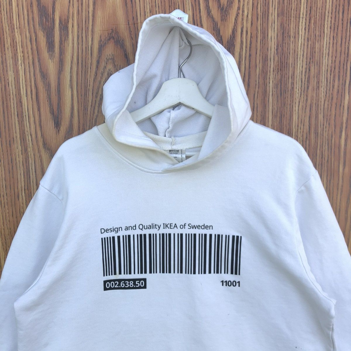 Ikea Vintage Ikea White Hoodie Size US L / EU 52-54 / 3 - 6 Thumbnail