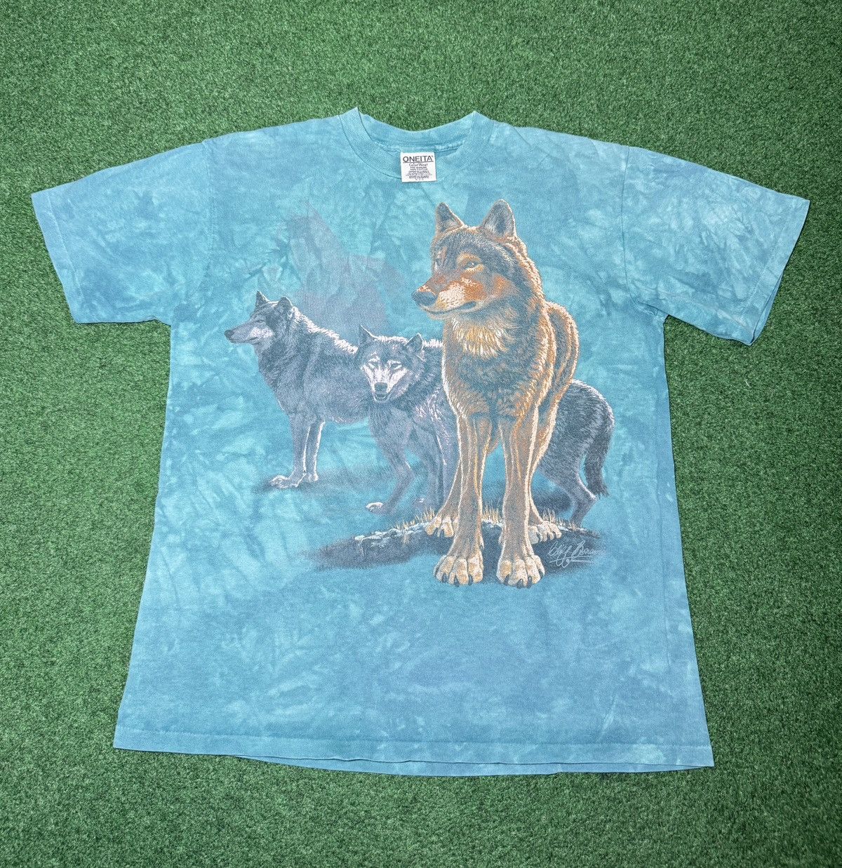 Vintage Vintage 90s Wolfpack Retro Animal Print Med Nature T Shirt Size US M / EU 48-50 / 2 - 1 Thumbnail