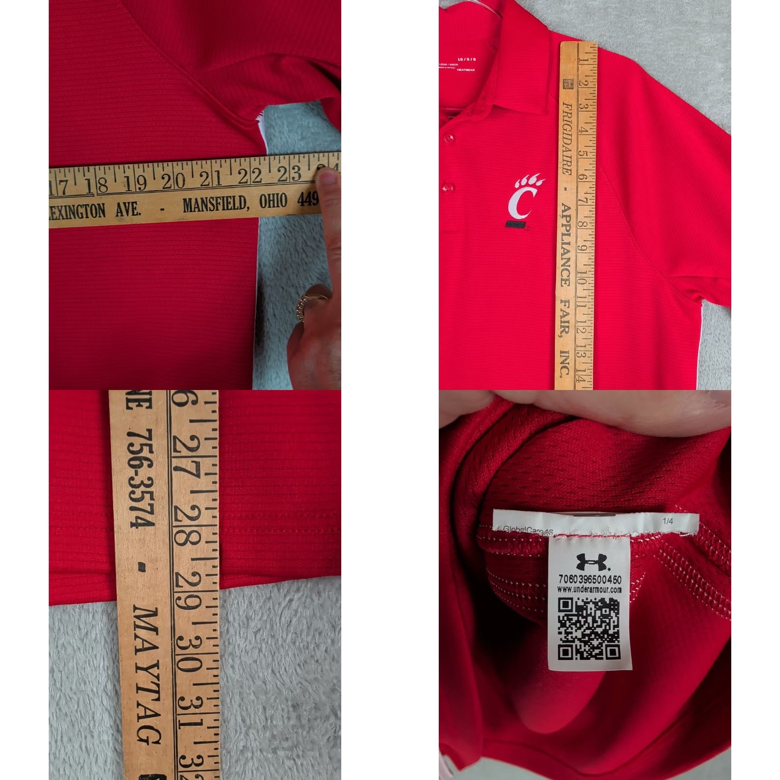 Under Armour Under Armour Cincinnati Bearcats Heatgear Golf Polo Shirt Red Short Sleeve M Mens Shirt Polo Size US M / EU 48-50 / 2 - 8 Thumbnail