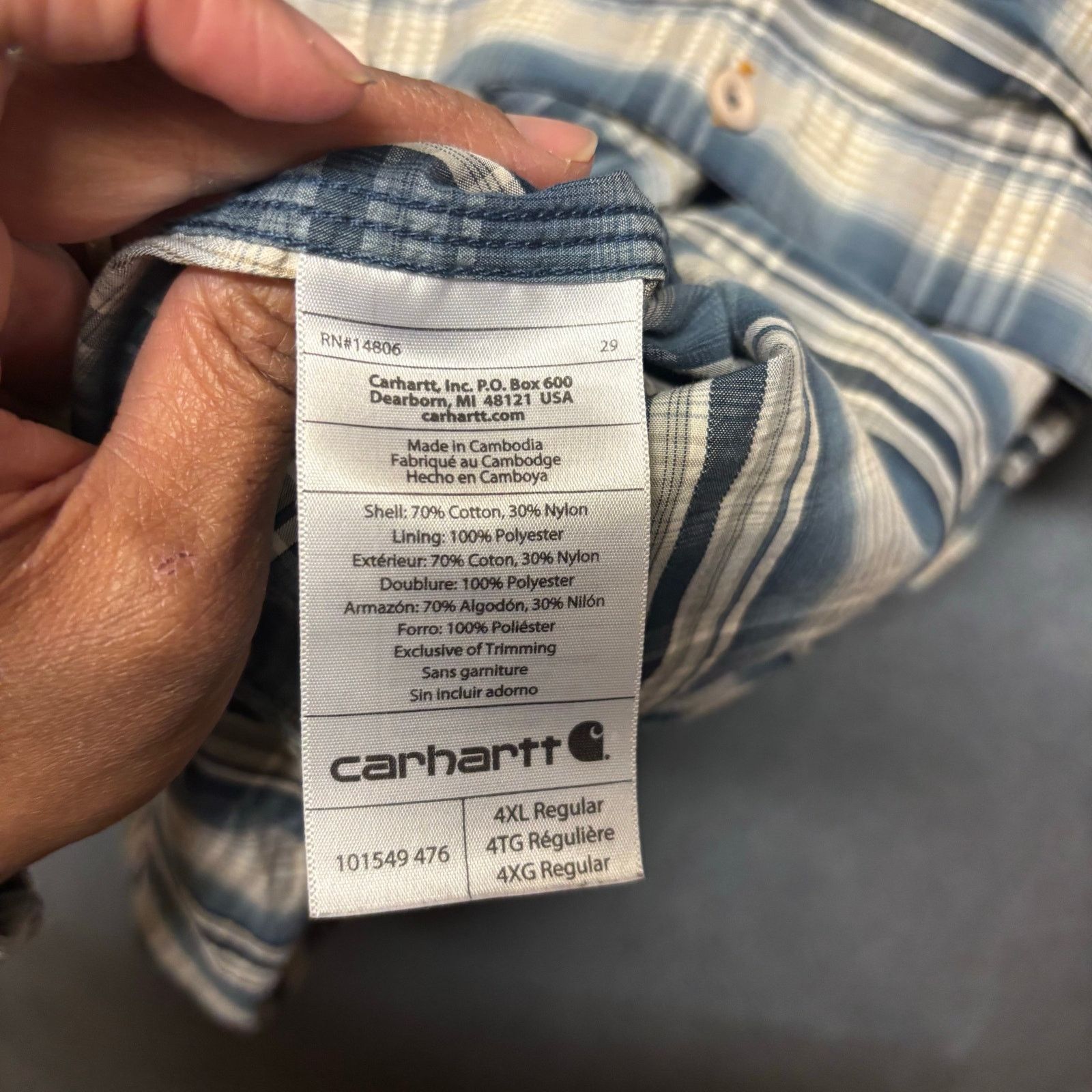 Carhartt Carhart Force Relaxed Fit Shirt Plaid Fisherman Ventilated Size US XXL / EU 58 / 5 - 6 Thumbnail