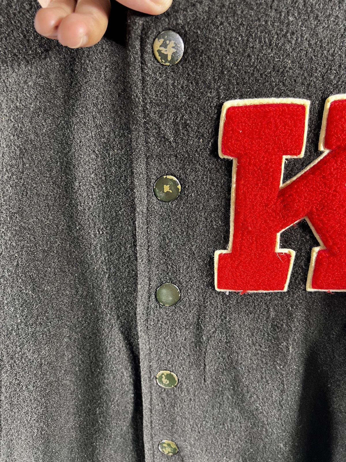 Japanese Brand 🔥 Vintage japan Blu-Jac wool K Logo Varsity Jacket - S Size US S / EU 44-46 / 1 - 6 Thumbnail