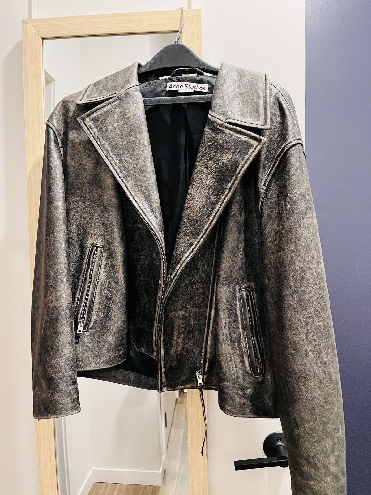 Acne Studios Acne Studios Faded-Effect leather jacket-black Size XS / US 0-2 / IT 36-38 - 1 Thumbnail