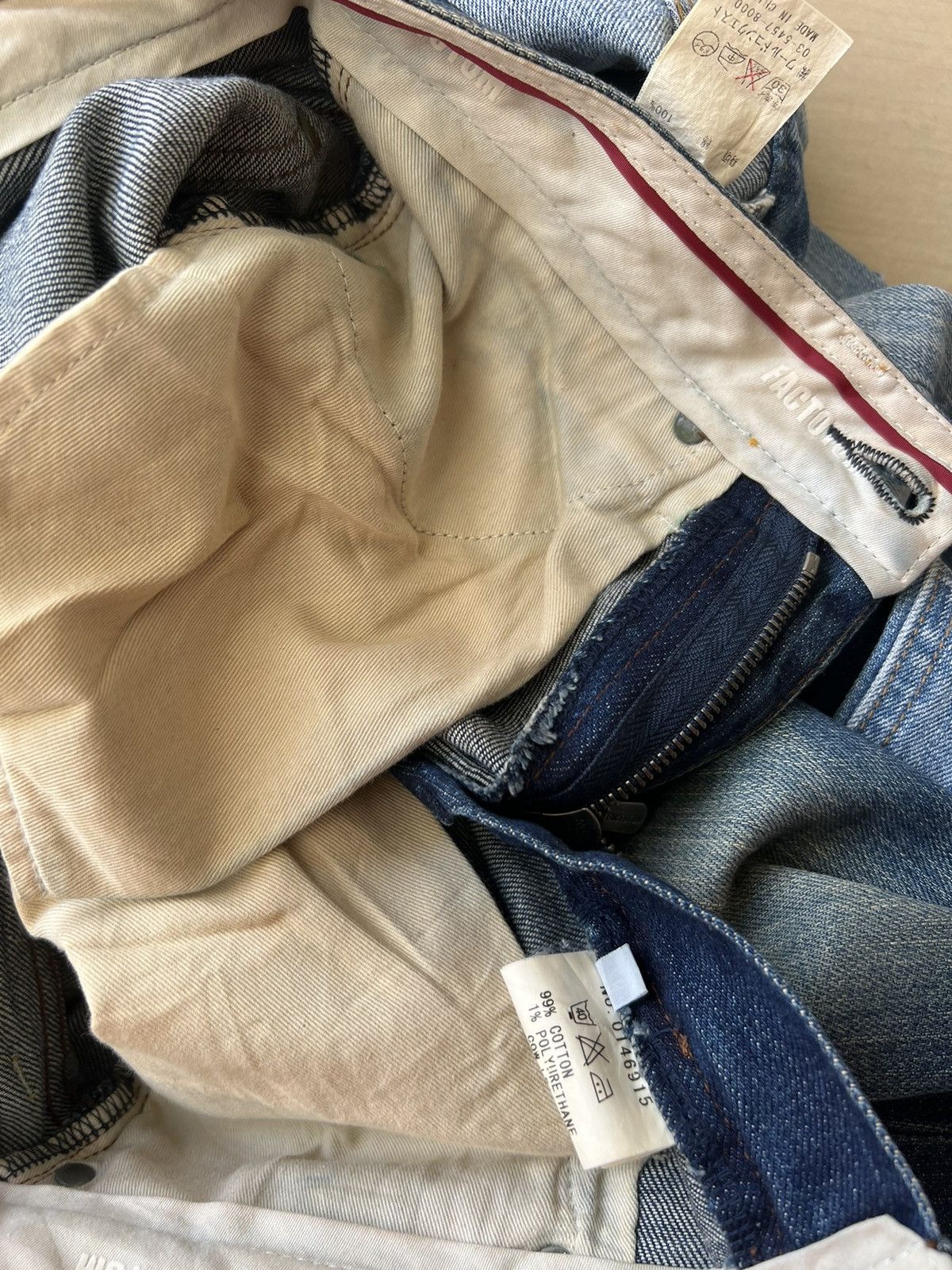FACTOTUM FACTOTUM Japan Stretch Dirty Muddy Denim Flare Jeans Size US 29 - 20 Thumbnail