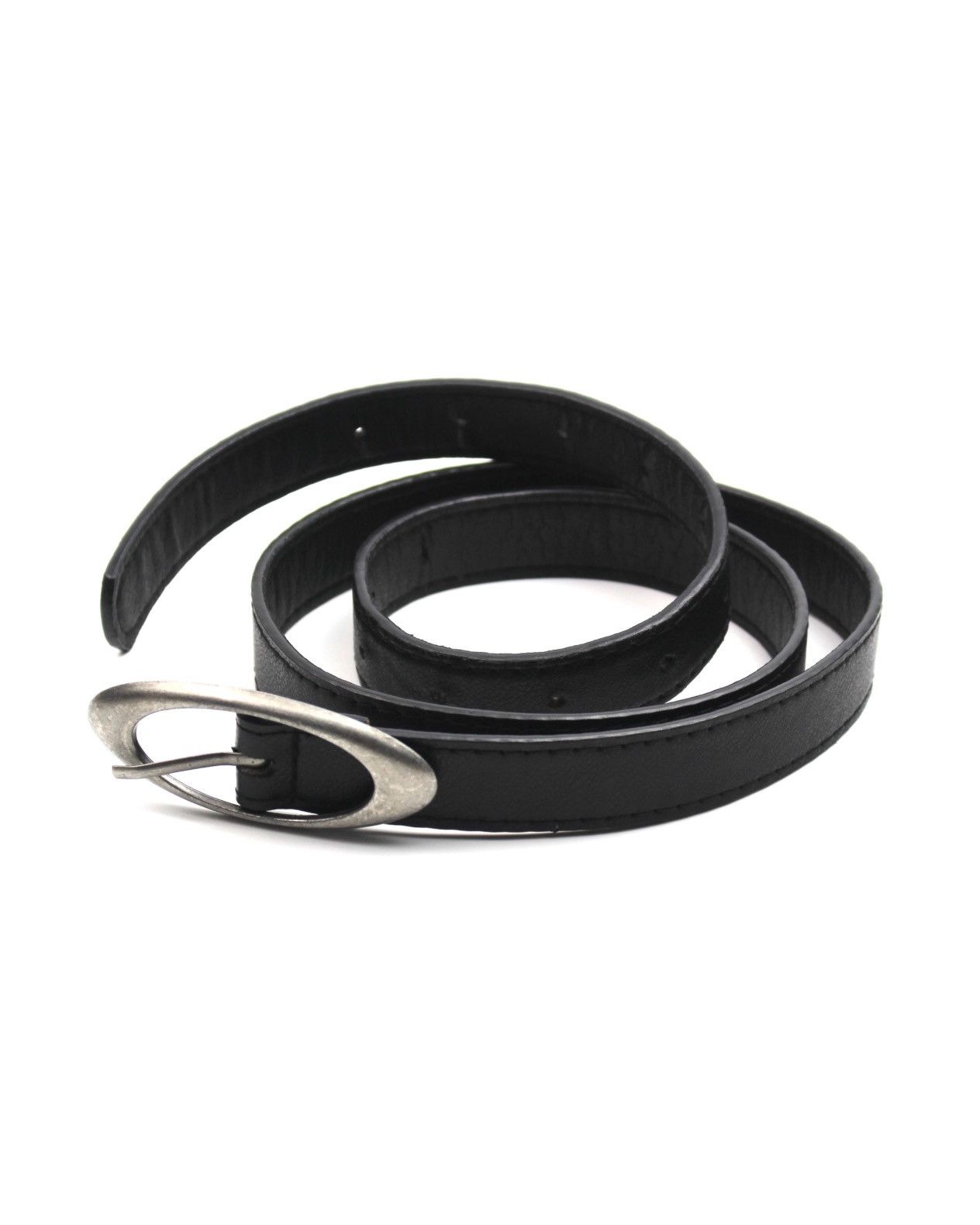 Japanese Brand 2000S JAPANESE MADE MINIMAL OVAL-BUCKLE LEATHER BELT Size ONE SIZE - 1 Thumbnail