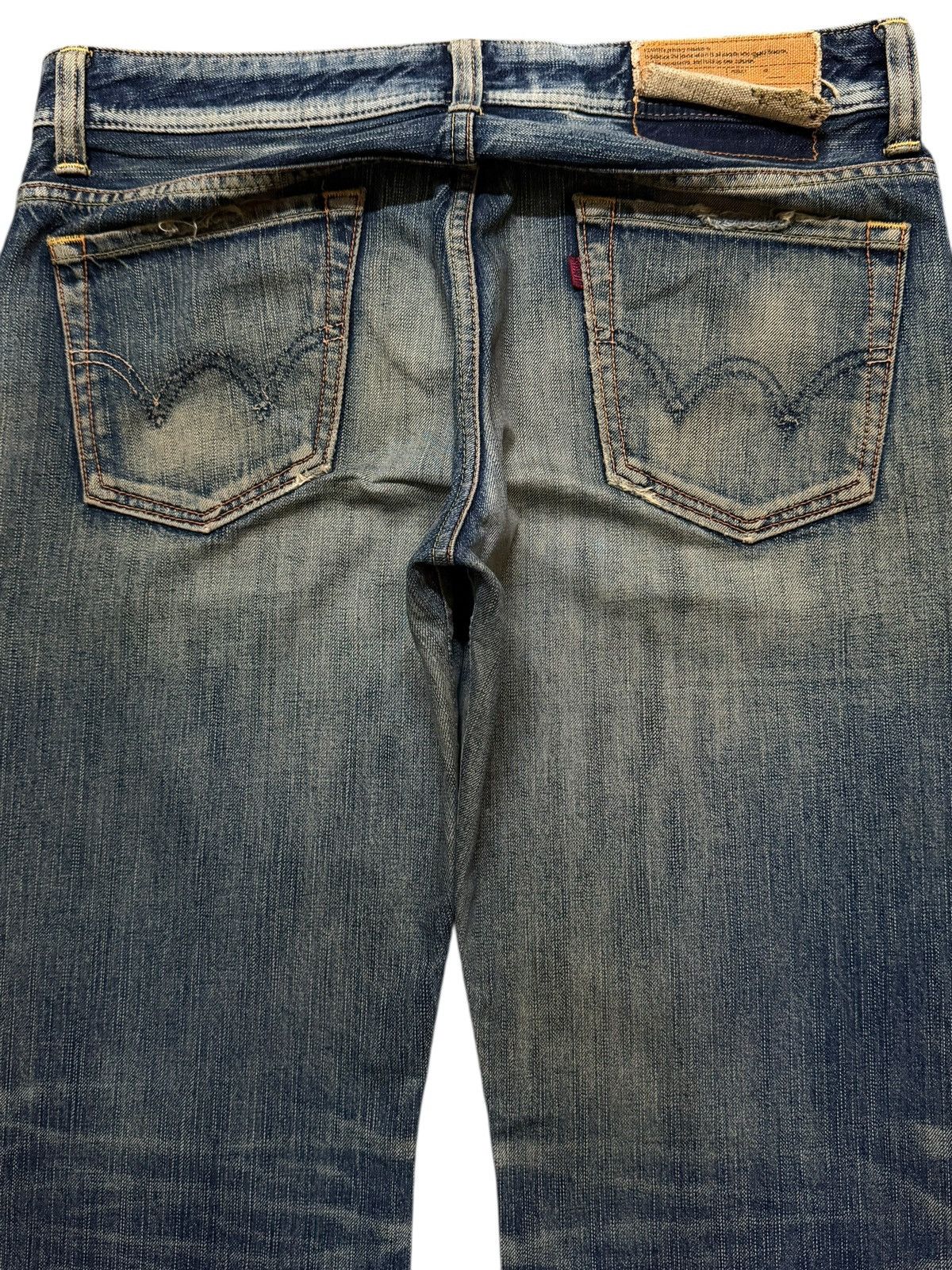 Edwin Vintage 90s Japan Edwin Blue Mud Wash Faded Wide Leg Bootcut Size US 34 / EU 50 - 4 Thumbnail