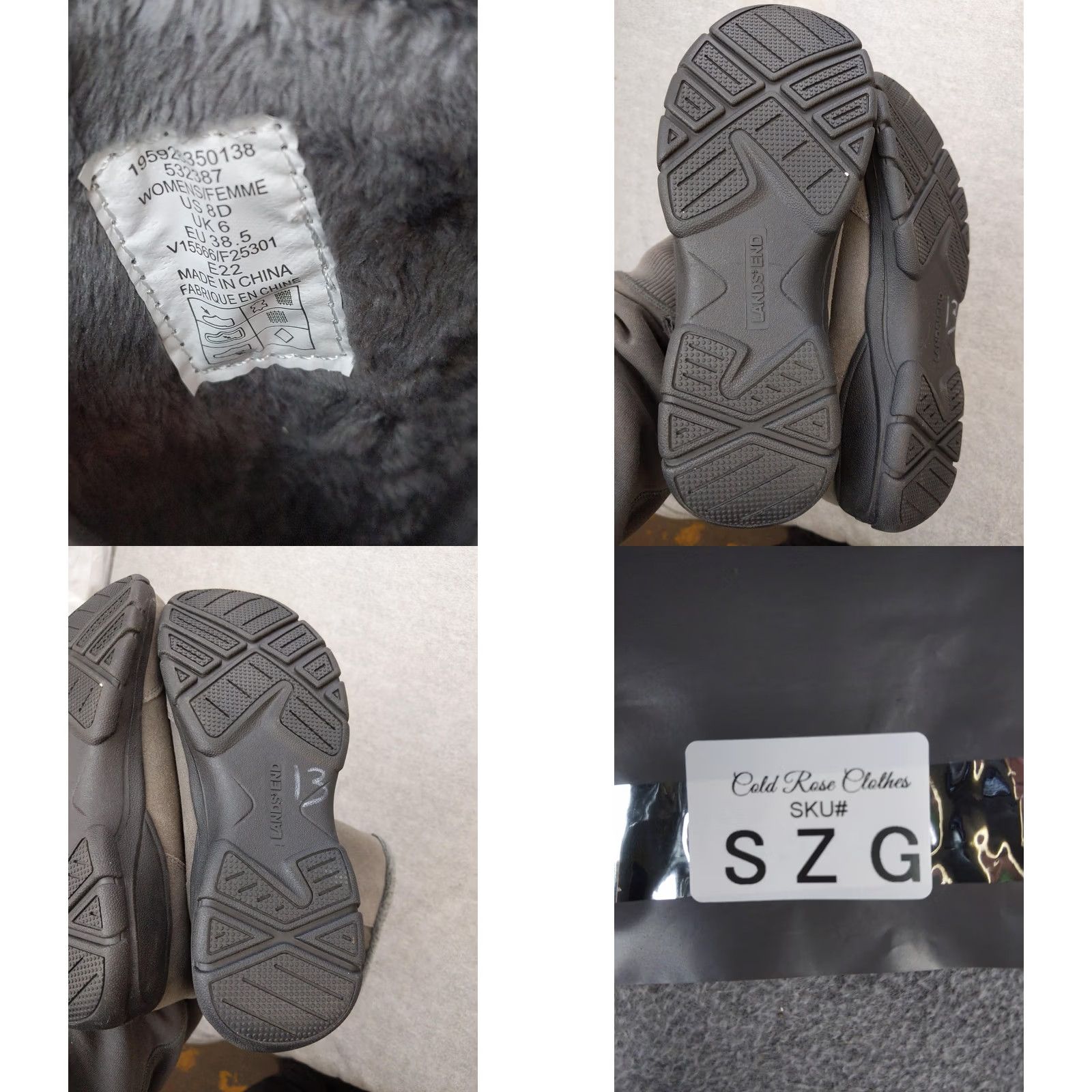 Lands' End Lands' End Snow Boots Womens 8 Gray Suede Mid Calf Faux Fur Zip Winter Boots Womens US 8D Size US 8 / IT 38 - 8 Thumbnail