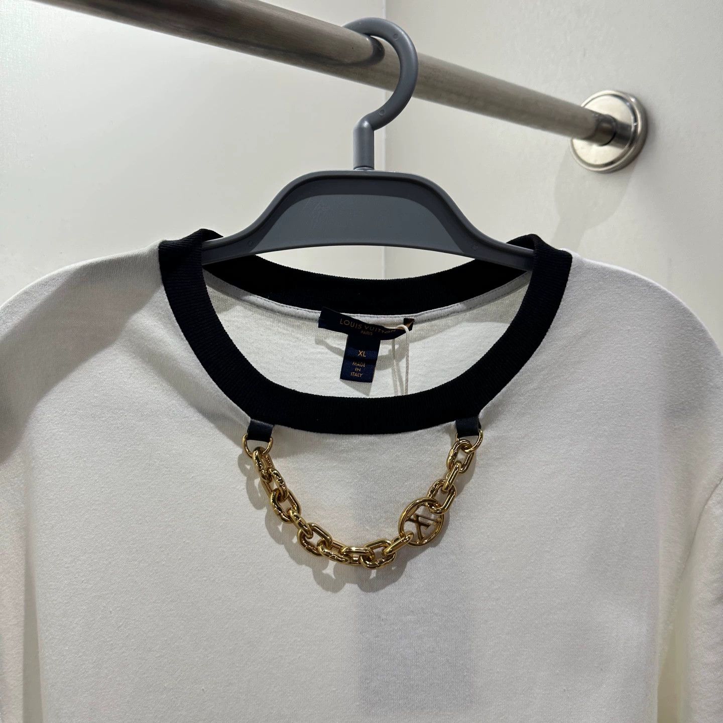 Louis Vuitton LV Gold Chain Color Block Short Sleeve XL Cotton Size XL / US 12-14 / IT 48-50 - 6 Thumbnail