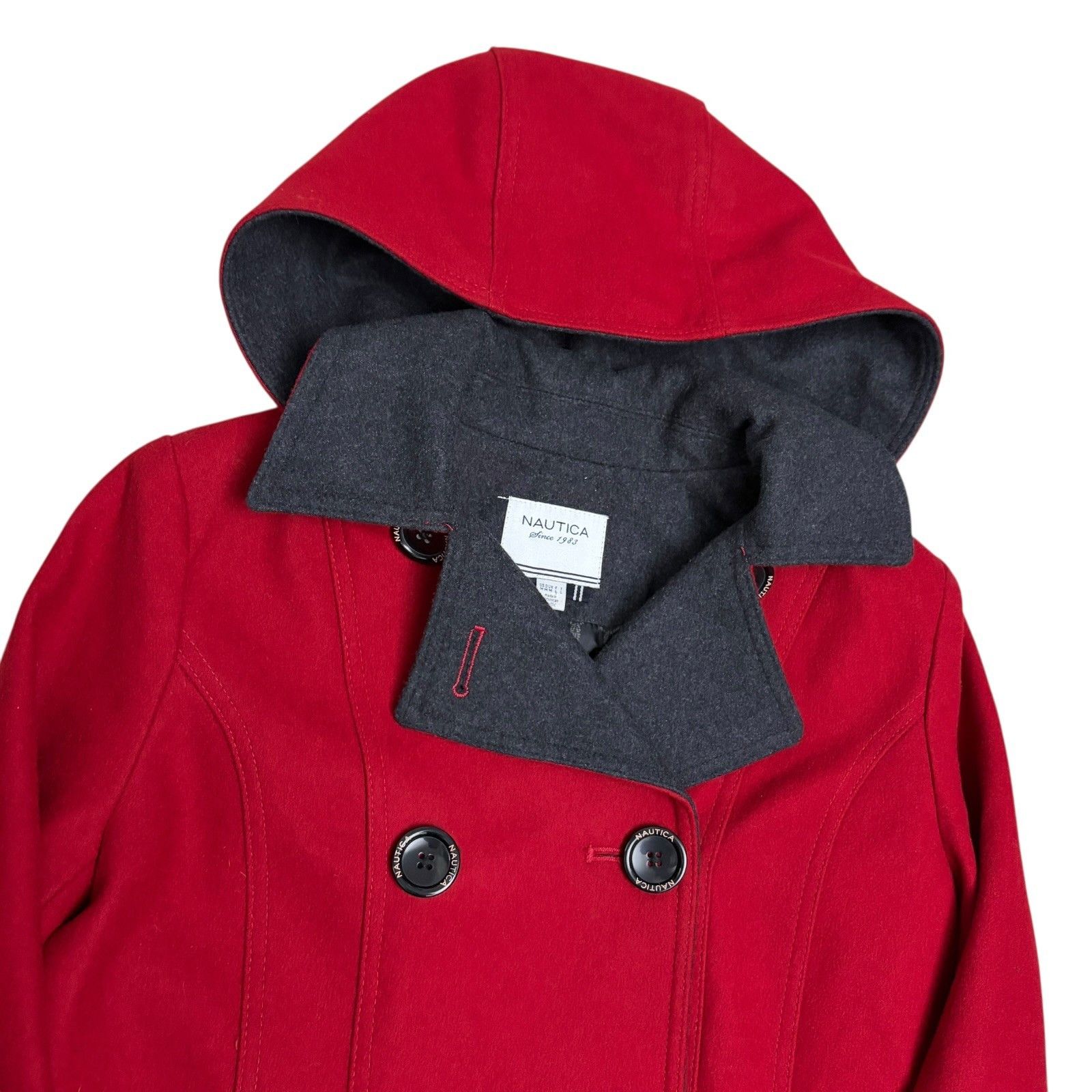Nautica NAUTICA Recycled Wool Winter Casual Red Pea Coat Medium Size M / US 6-8 / IT 42-44 - 4 Thumbnail