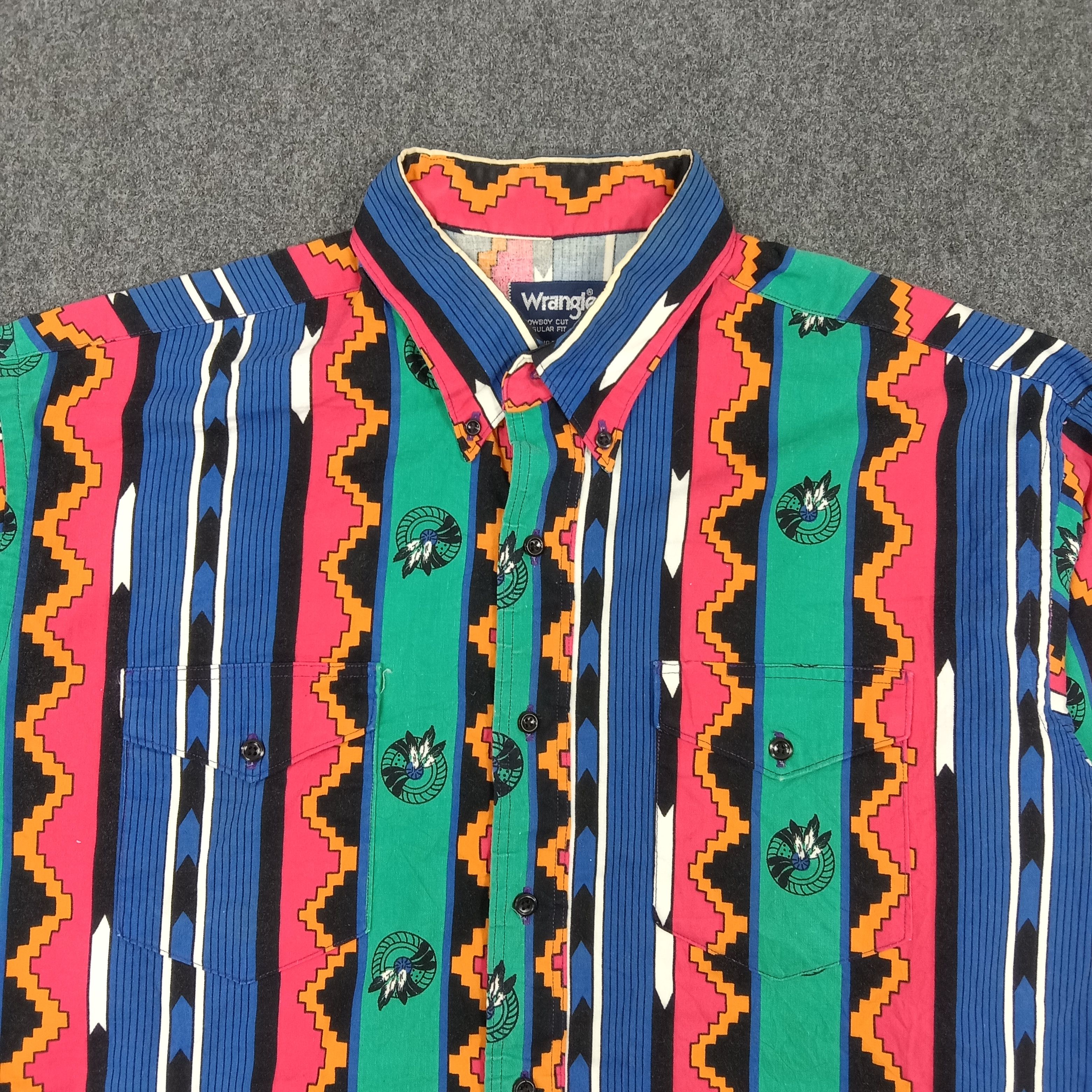 Vintage Wrangler Retro Style Shirt Button Up Size US XXL / EU 58 / 5 - 2 Thumbnail