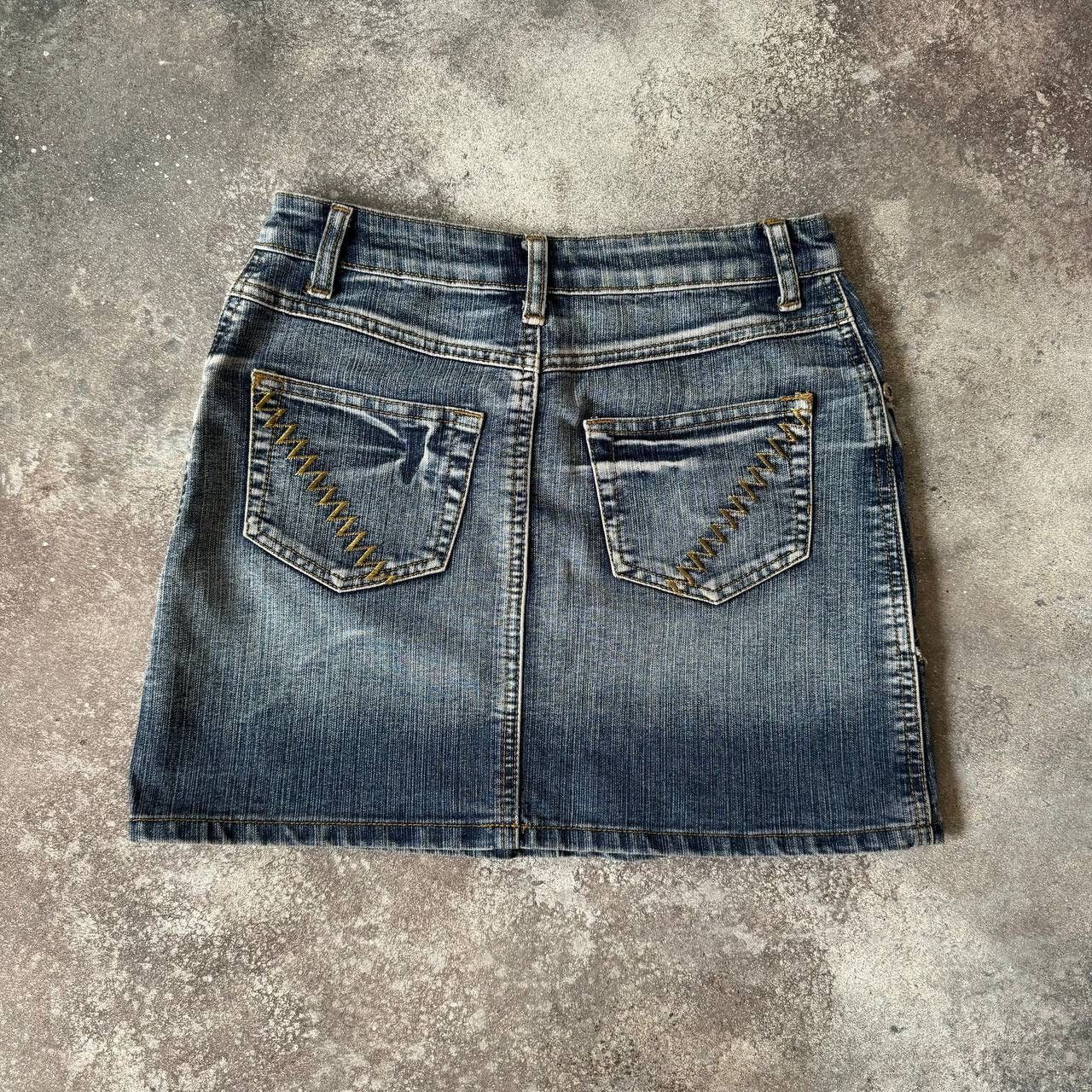 Hysteric Glamour Sexy Washed Blue Denim Mini Skirt (rick owens style) Size 27" / US 4 / IT 40 - 2 Thumbnail