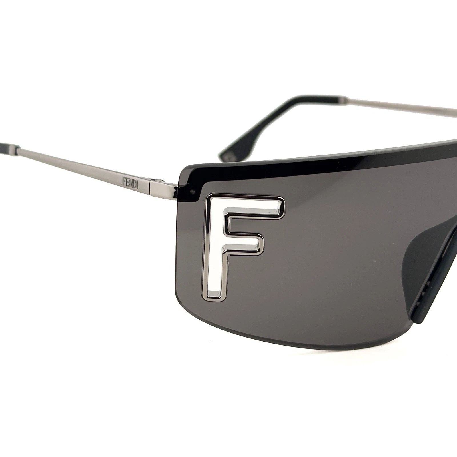 Fendi FENDI SPORT FE40168U Black Silver Logo Wrap Mask 40168 Size ONE SIZE - 8 Thumbnail