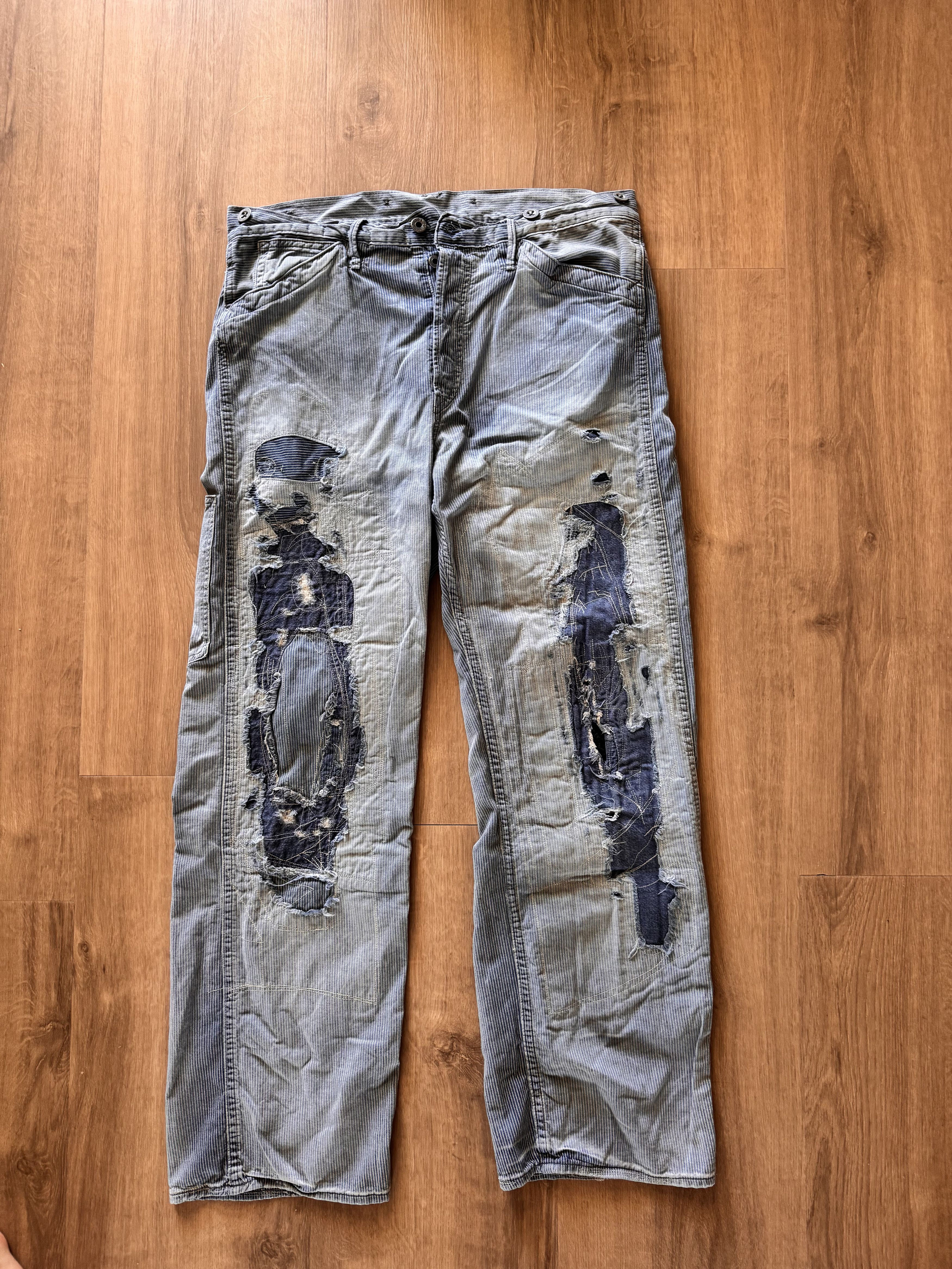 RRL Ralph Lauren RRL Vintage 5-Pocket Repaired Indigo Pant Size US 31 - 1 Thumbnail