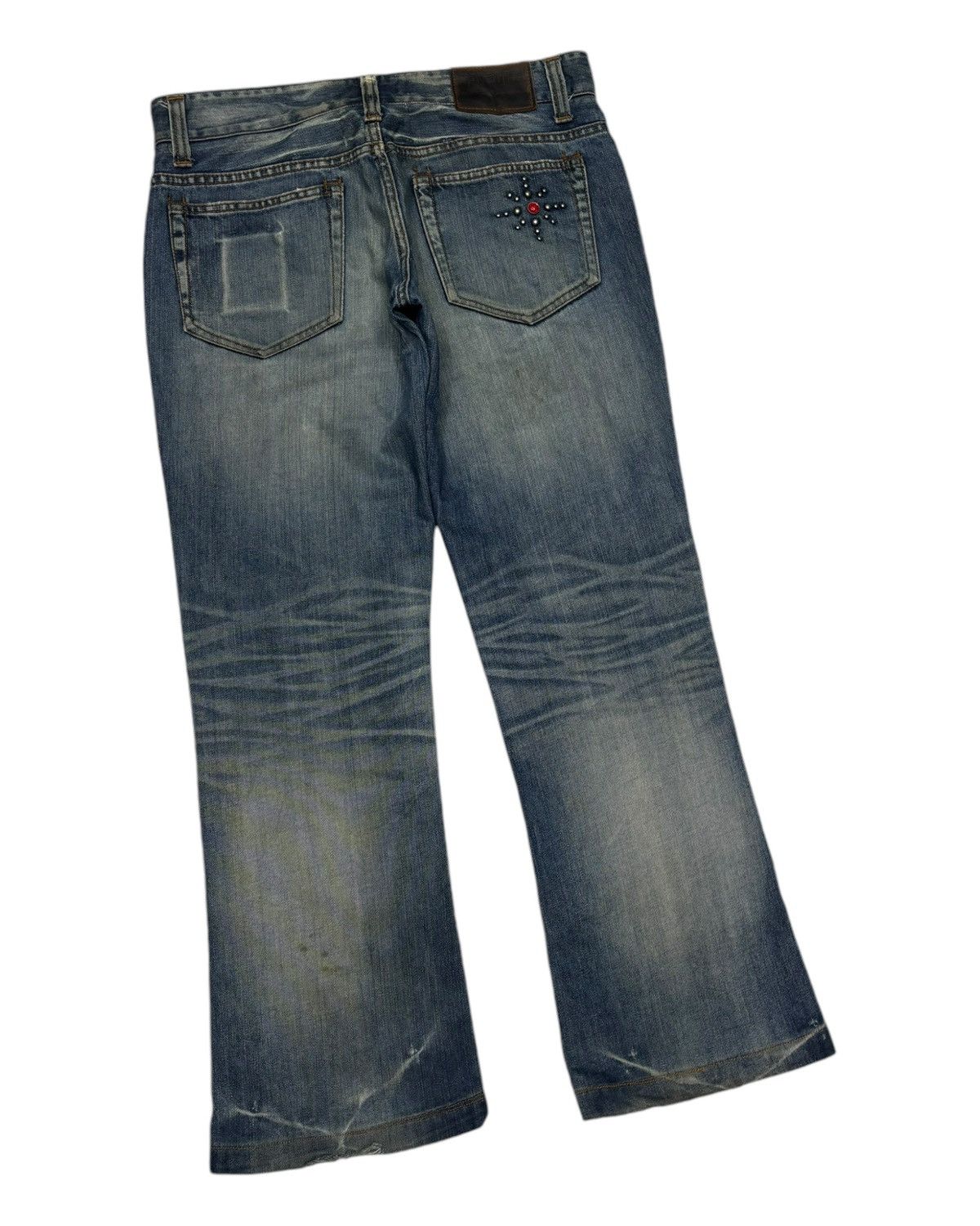 Japanese Brand 💥FLARE💥SANFORD FLARED DISTRESS DENIM JEANS Size US 33 - 4 Thumbnail