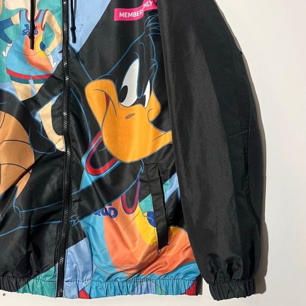 Members Only Members Only Space Jam A New Legacy Windbreaker Jacket Mens M Multicolor Zip Full Zip Hooded Pockets 80s Basketball Casual Sportswear Size US M / EU 48-50 / 2 - 3 Thumbnail