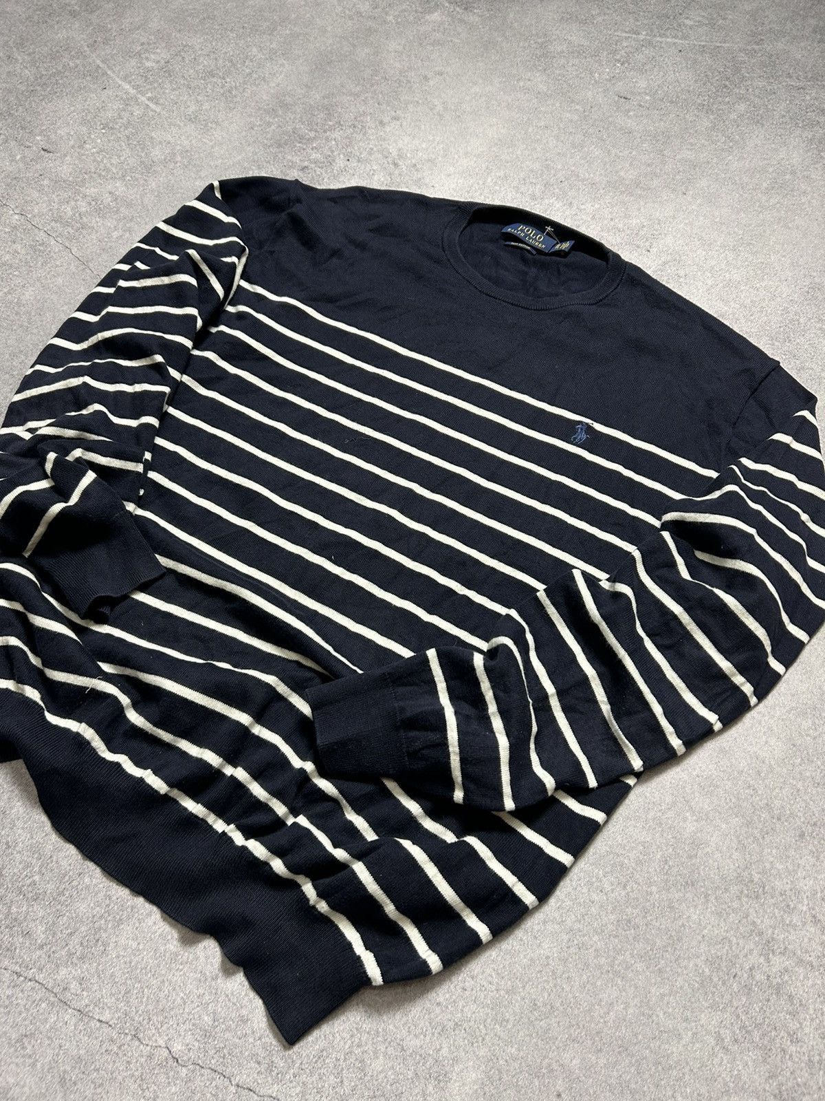Polo Ralph Lauren Polo Ralph Lauren Striped Crewneck Knitted Sweater Old Money Size US XL / EU 56 / 4 - 3 Thumbnail