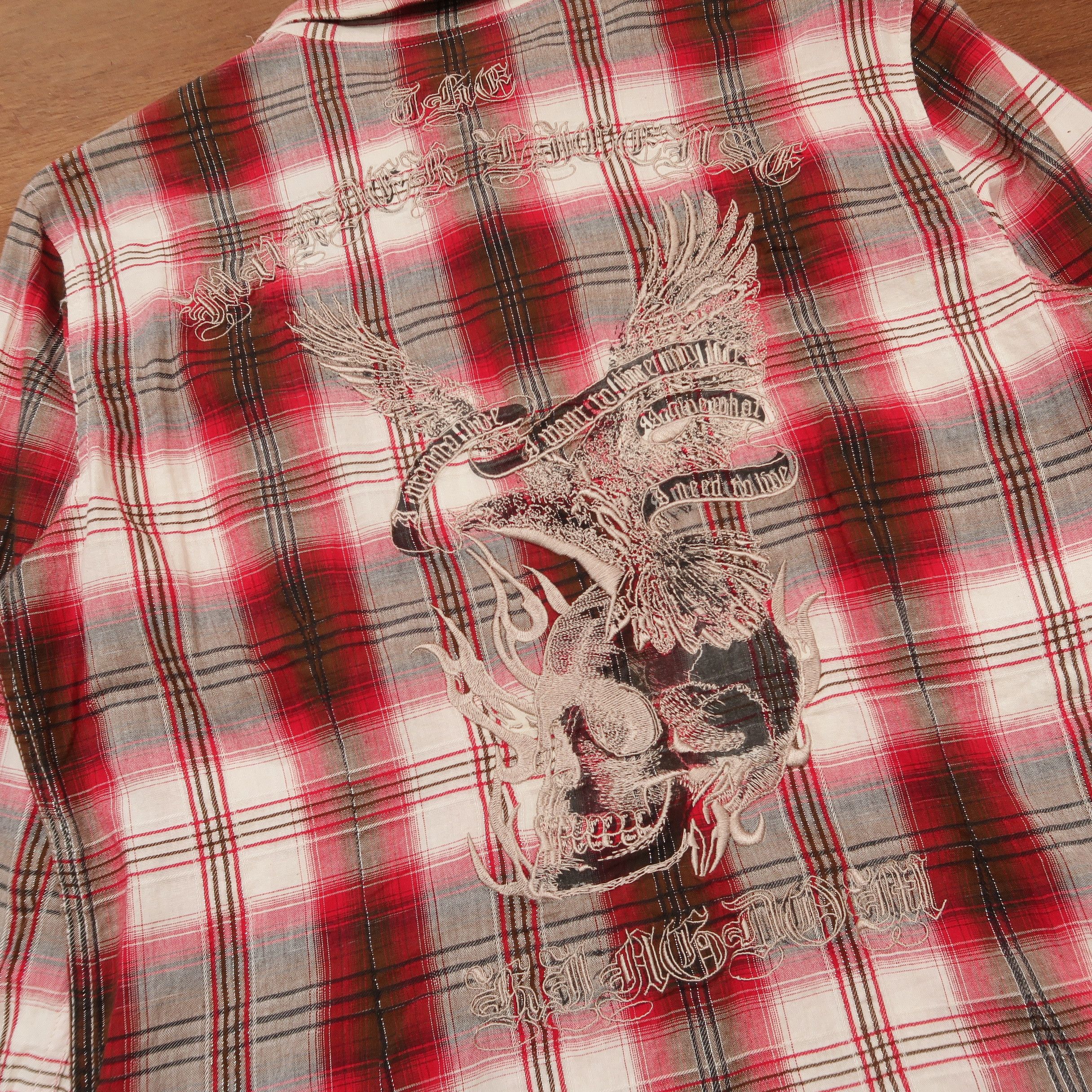Japanese Brand 14th Addiction Murder License Embroidered Western Shirt Size US S / EU 44-46 / 1 - 15 Thumbnail