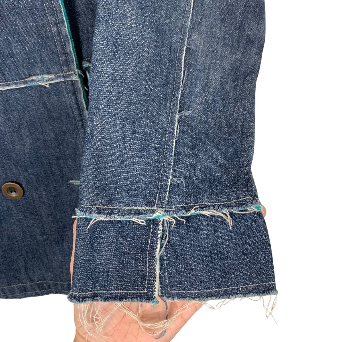Japanese Brand B+L Double Breasted Deconstructed Denim Jacket #1939-C84 Size L / US 10 / IT 46 - 11 Thumbnail