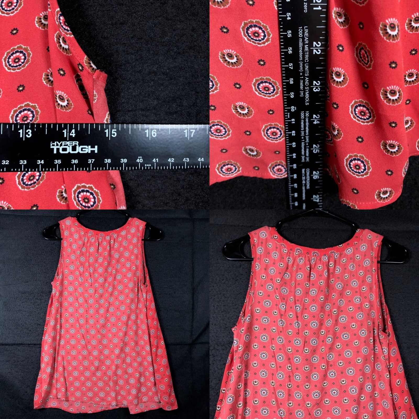 Loft LOFT Blouse Womens Multicolor Pattern Sleeveless Henley Flowy Small XS? Size S / US 4 / IT 40 - 8 Thumbnail
