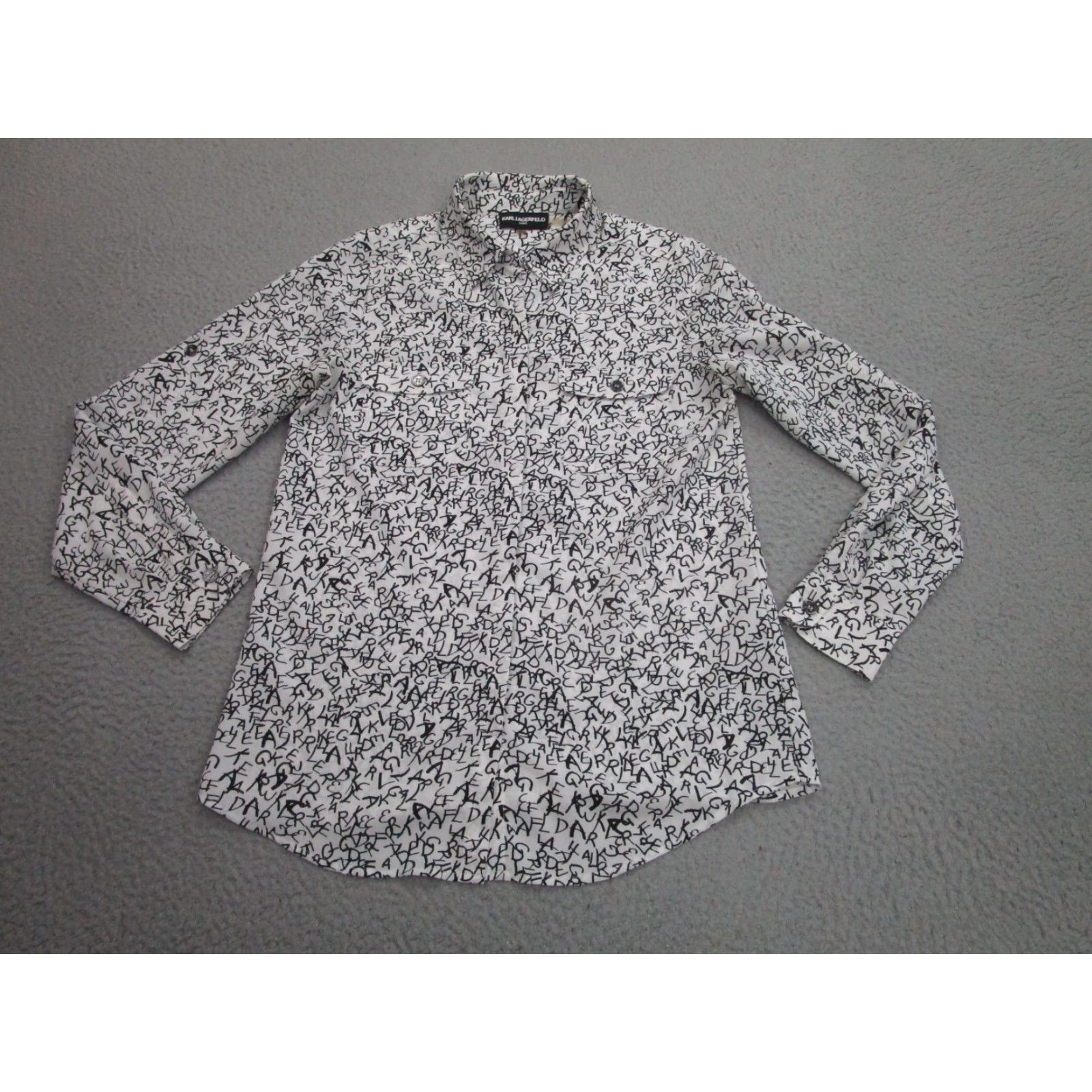 Karl Lagerfeld Karl Lagerfeld Shirt Womens XS White All Over Print Doodle Maximalism City Art Vintage No (adjust to rules) Size XS / US 0-2 / IT 36-38 - 2 Thumbnail