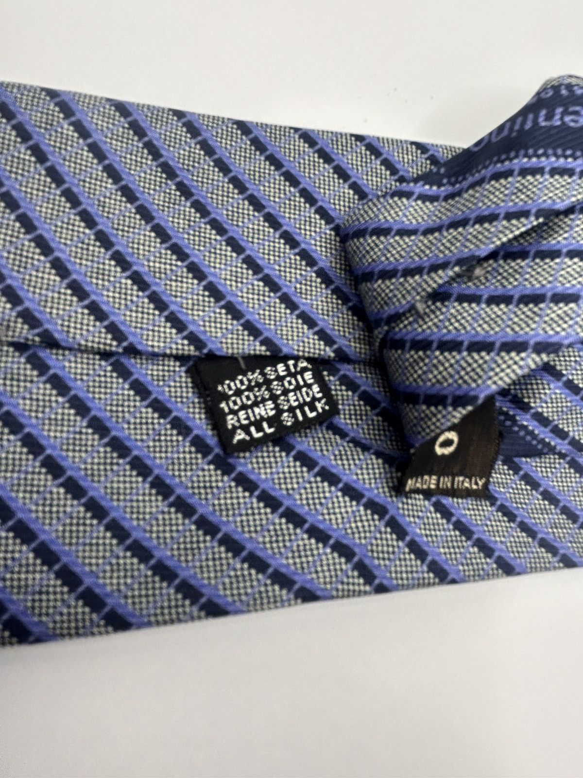 Valentino Valentino Grey/Black/Purple Striped Tie Size ONE SIZE - 5 Thumbnail