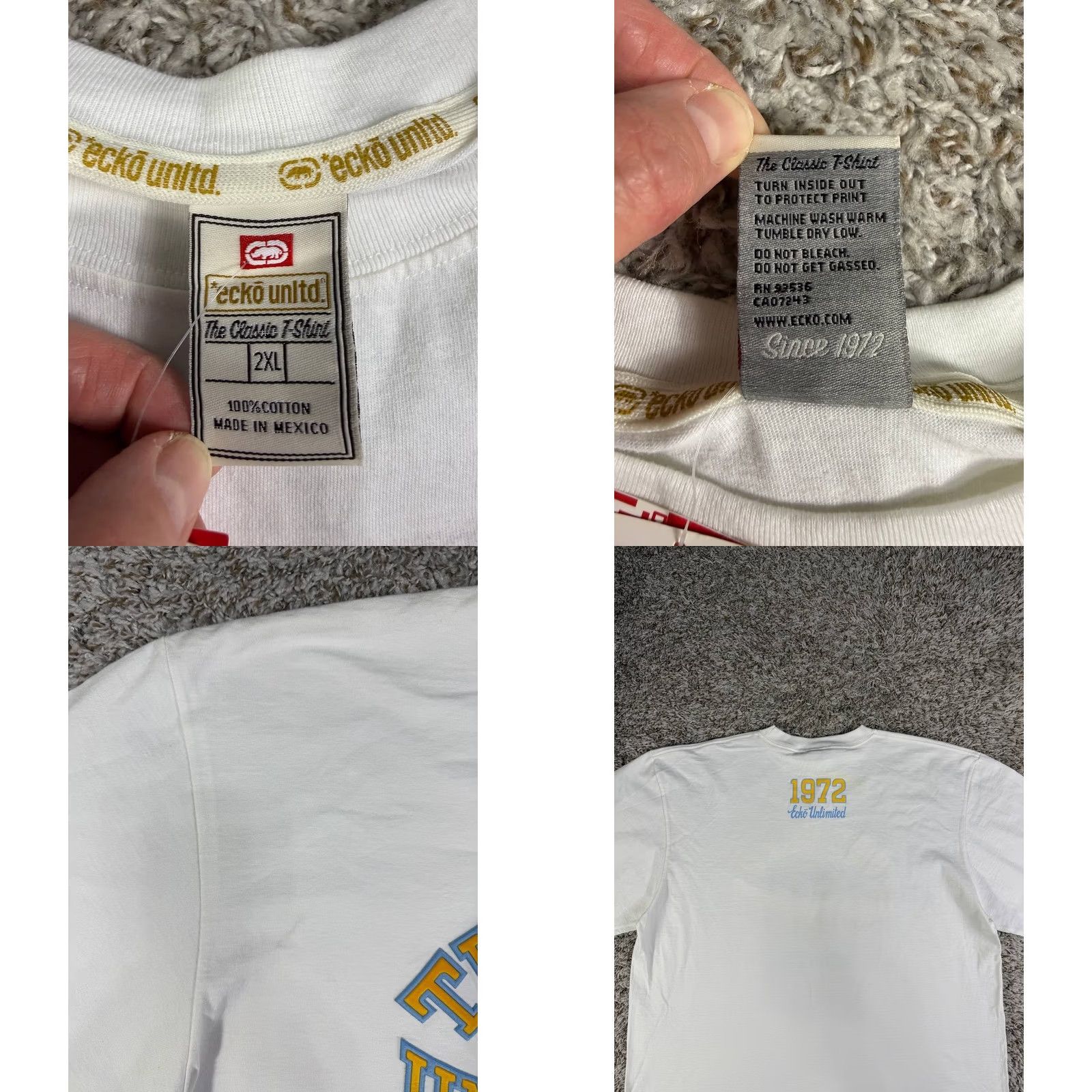 Ecko Unltd. VINTAGE Ecko Unltd. T-Shirt White 2XL Crew Neck Short Sleeve Hip Hop Skate Logo Mens Size US XXL / EU 58 / 5 - 8 Thumbnail