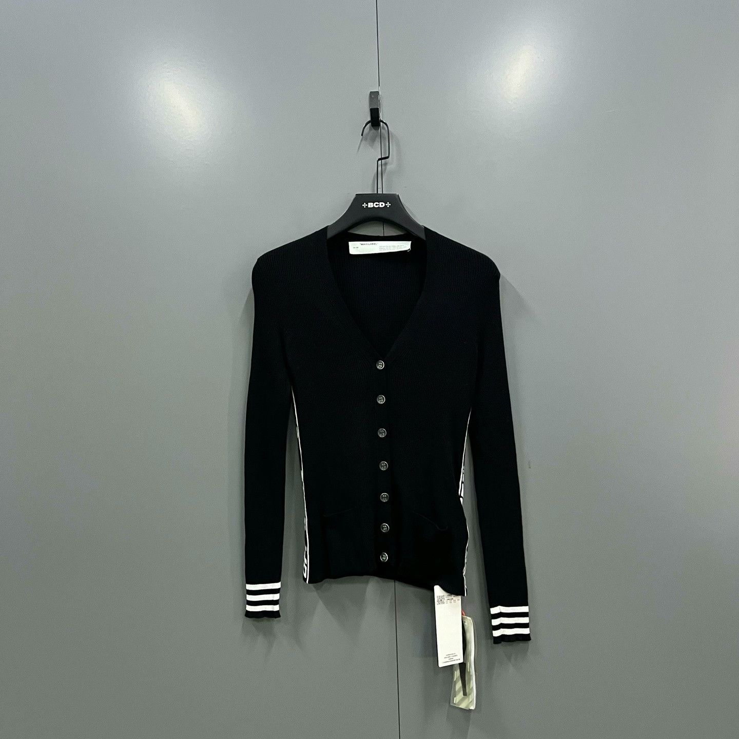 Off-White OFF White Black Knit Cardigan Size US XXS / EU 40 - 1 Thumbnail