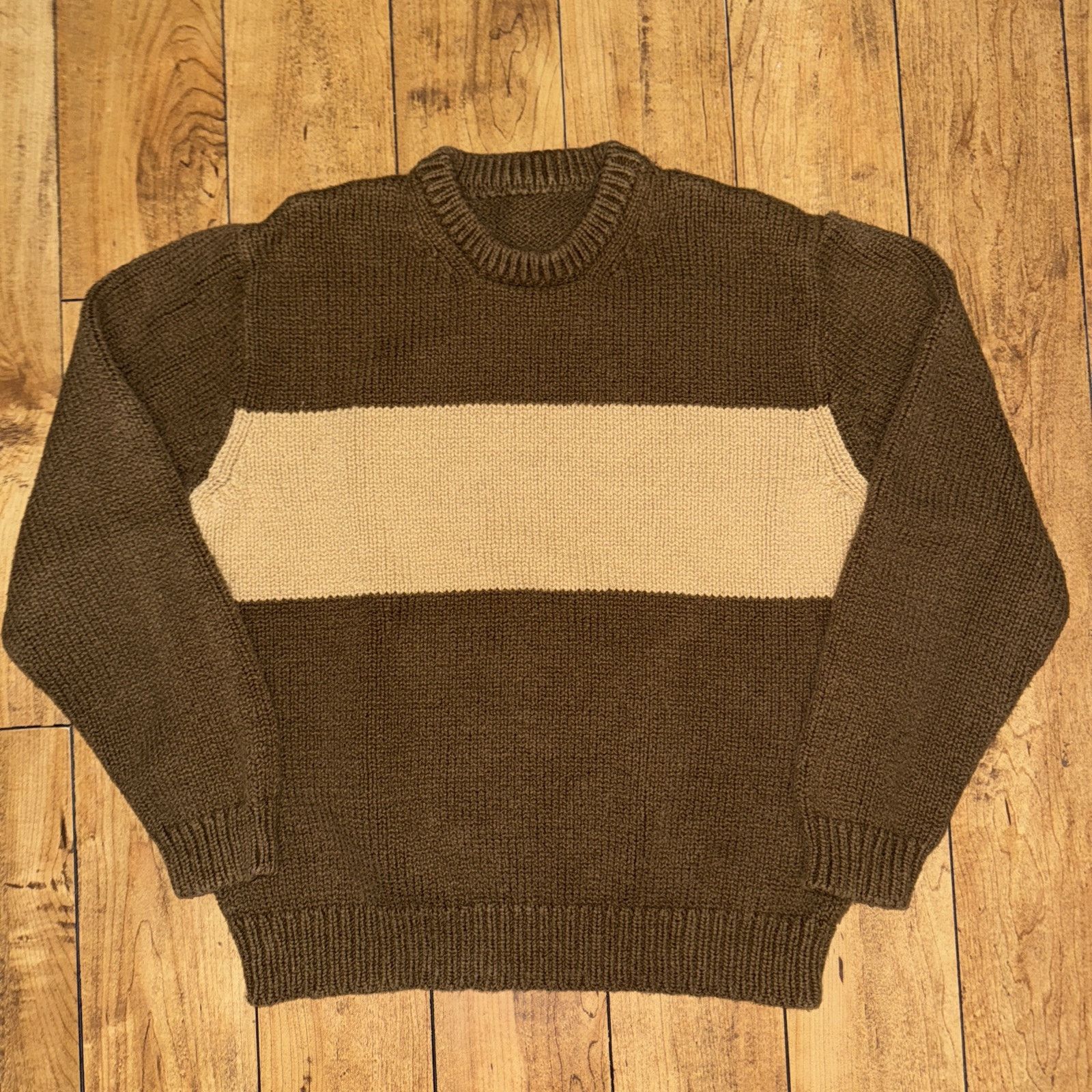 Vintage Knitted Sweater Brown 21x23 Medium Heavyweight Thick Jumper Size M / US 6-8 / IT 42-44 - 1 Thumbnail