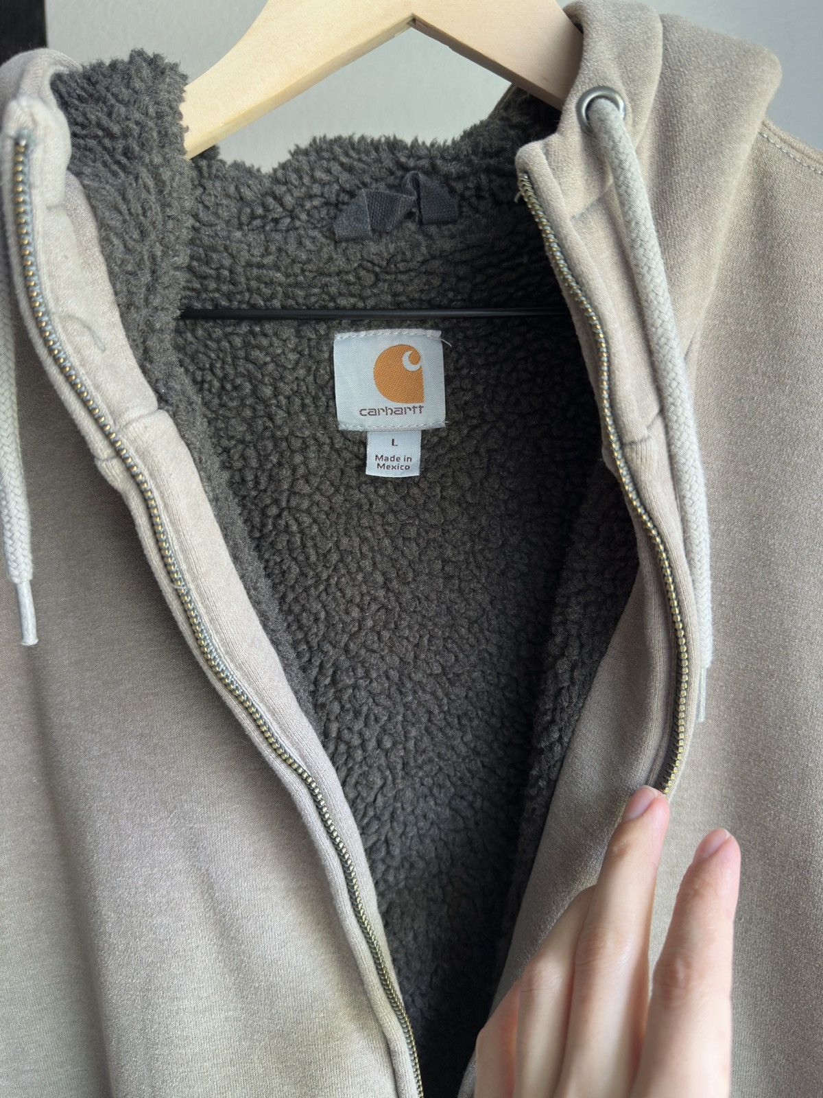 Carhartt Vintage Carhartt Insulated Sherpa Lined Zip Up Hoodie Grey Size US L / EU 52-54 / 3 - 6 Thumbnail
