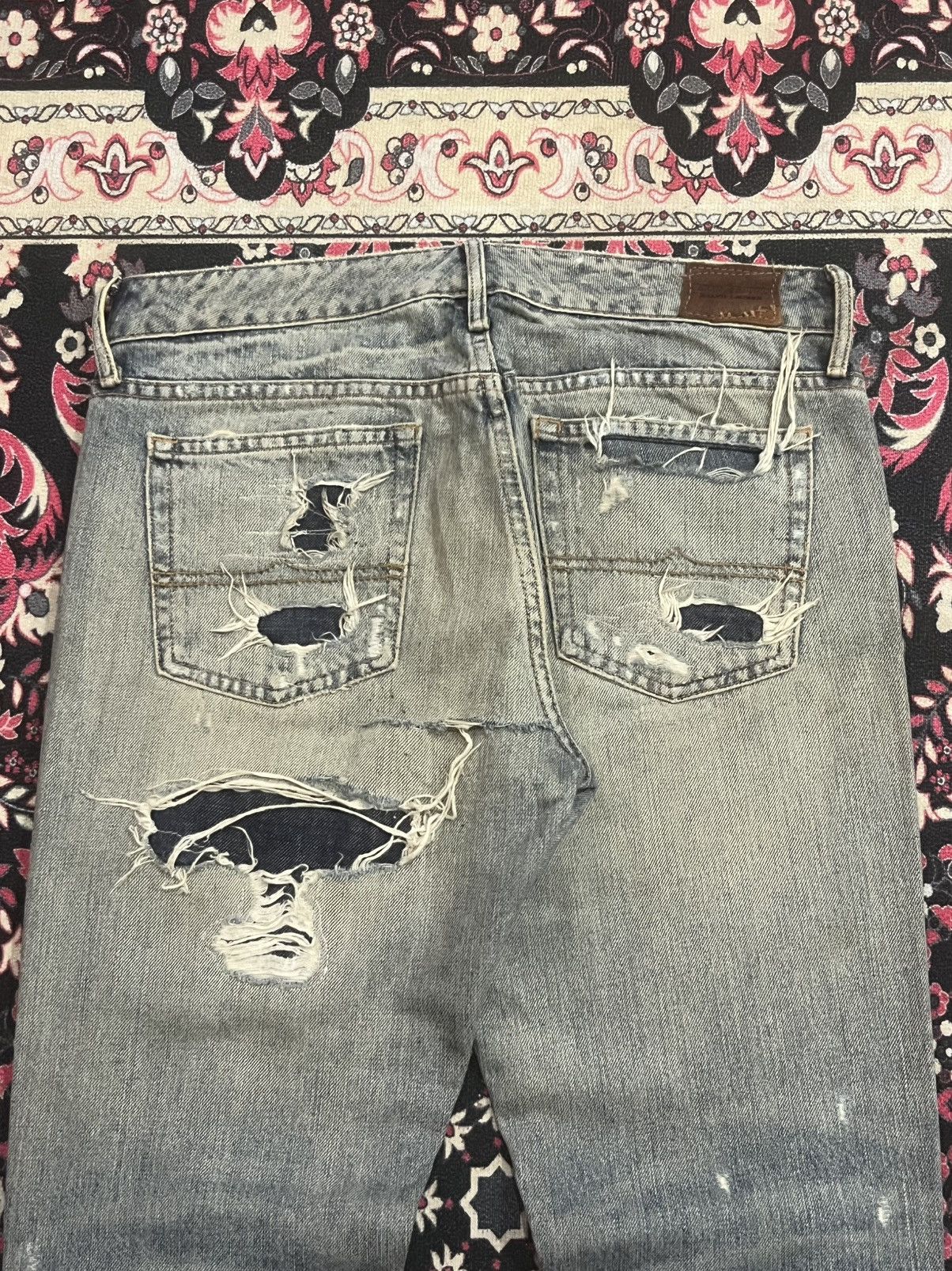 RRL Ralph Lauren Vintage Ralph Lauren Denim Destroyed Skinny Boyfriend Jeans Size 27" / US 4 / IT 40 - 7 Thumbnail