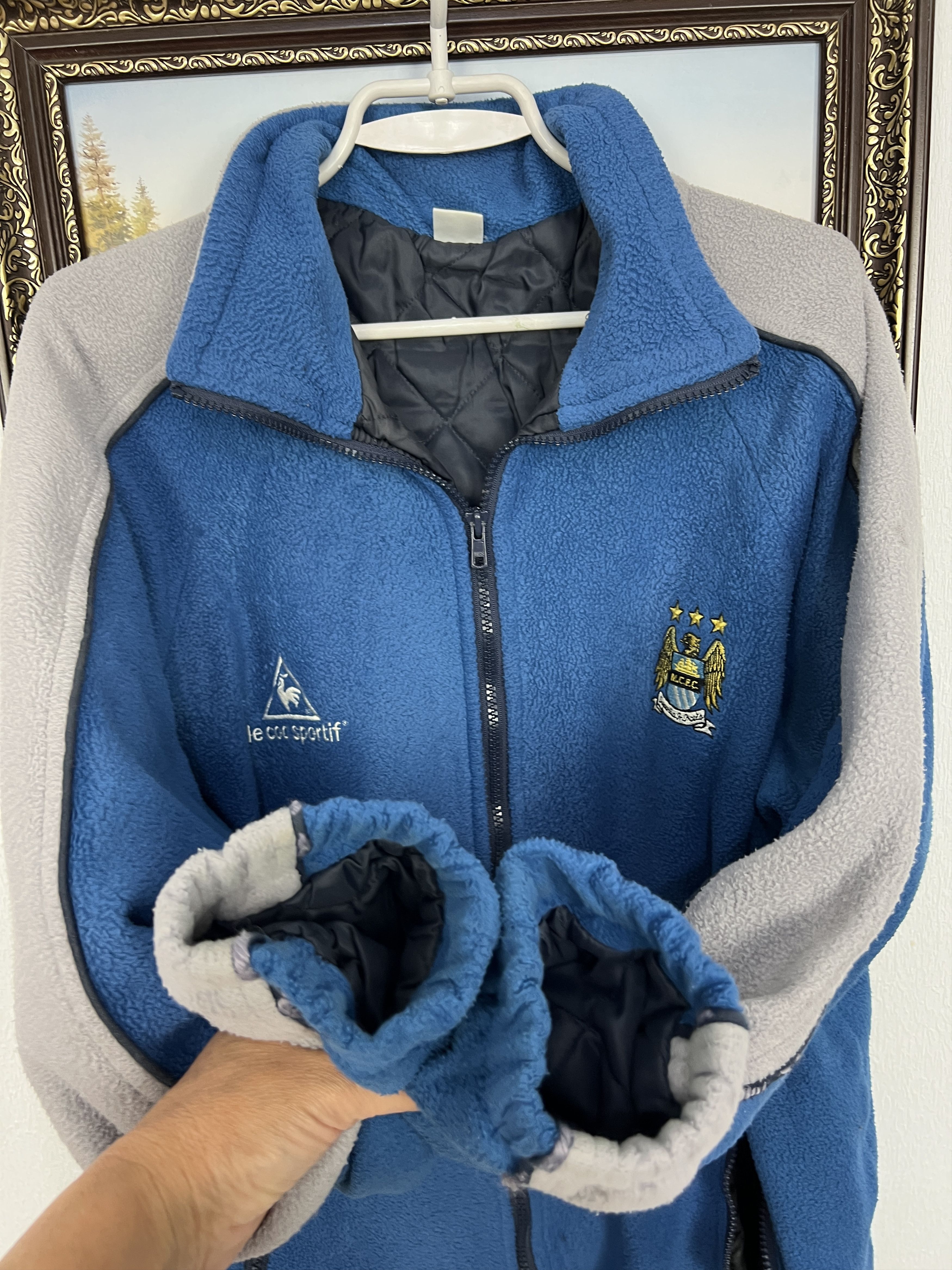 Adidas Vintage Manchester City Football Fleece Jacket Rare Size US M / EU 48-50 / 2 - 8 Thumbnail