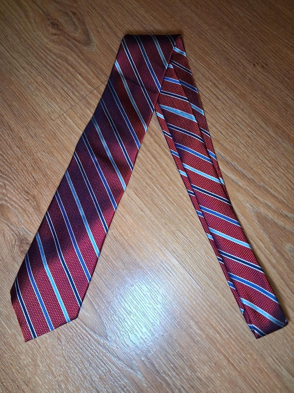 Hart Schaffner Marx Hart Schaffner Marx Silk Tie Red Striped Houndstooth Italy Size ONE SIZE - 5 Thumbnail