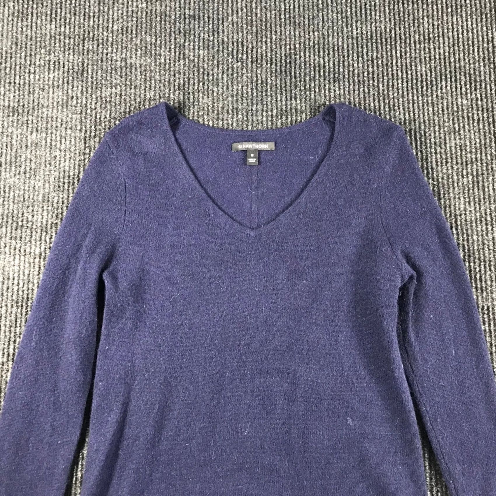 Vintage 41 Hawthorn Womens V-Neck Long Sleeve Knit Pullover Sweater Blue Size XS Size XS / US 0-2 / IT 36-38 - 2 Thumbnail